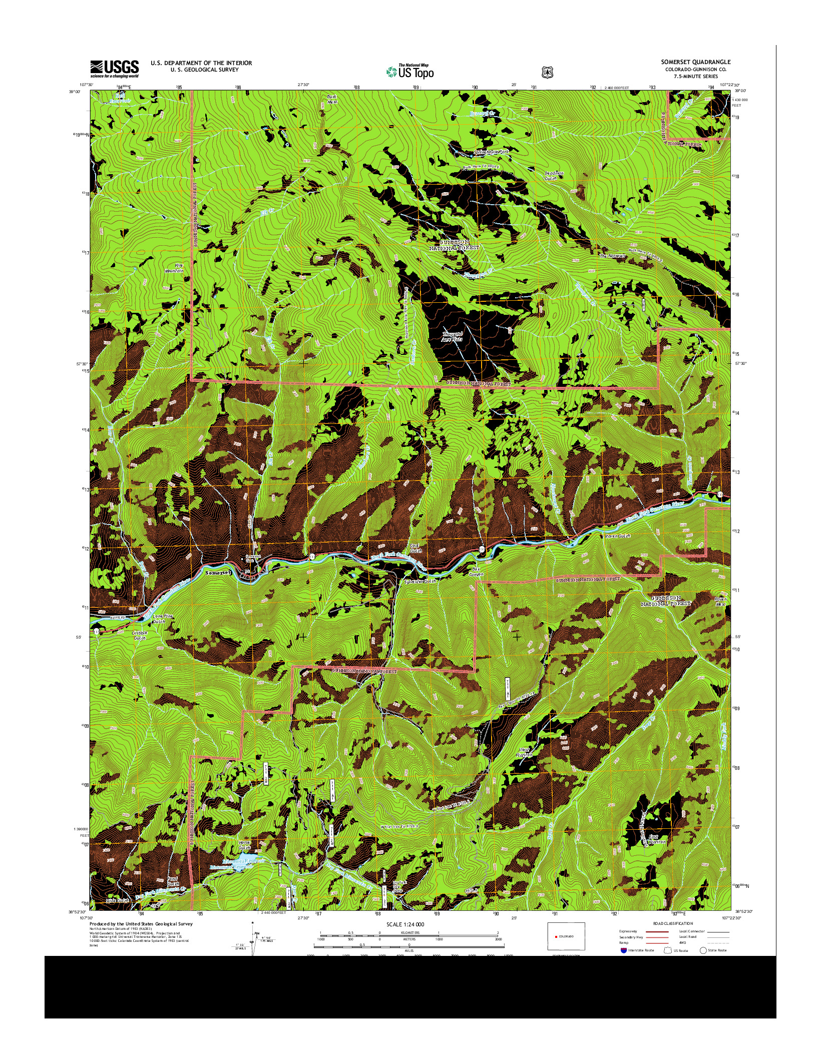 USGS US TOPO 7.5-MINUTE MAP FOR SOMERSET, CO 2013