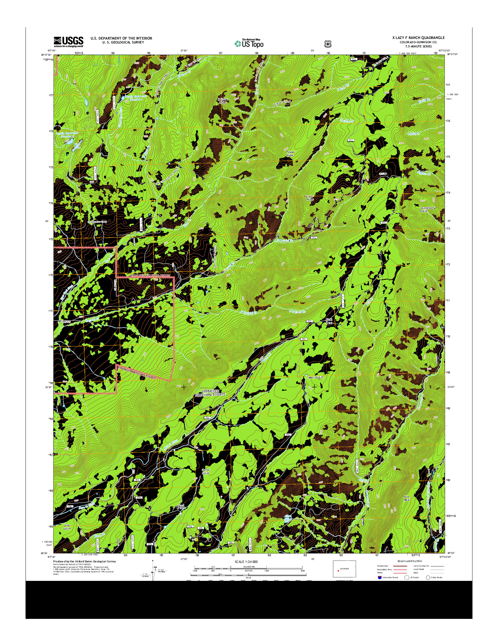 USGS US TOPO 7.5-MINUTE MAP FOR X LAZY F RANCH, CO 2013