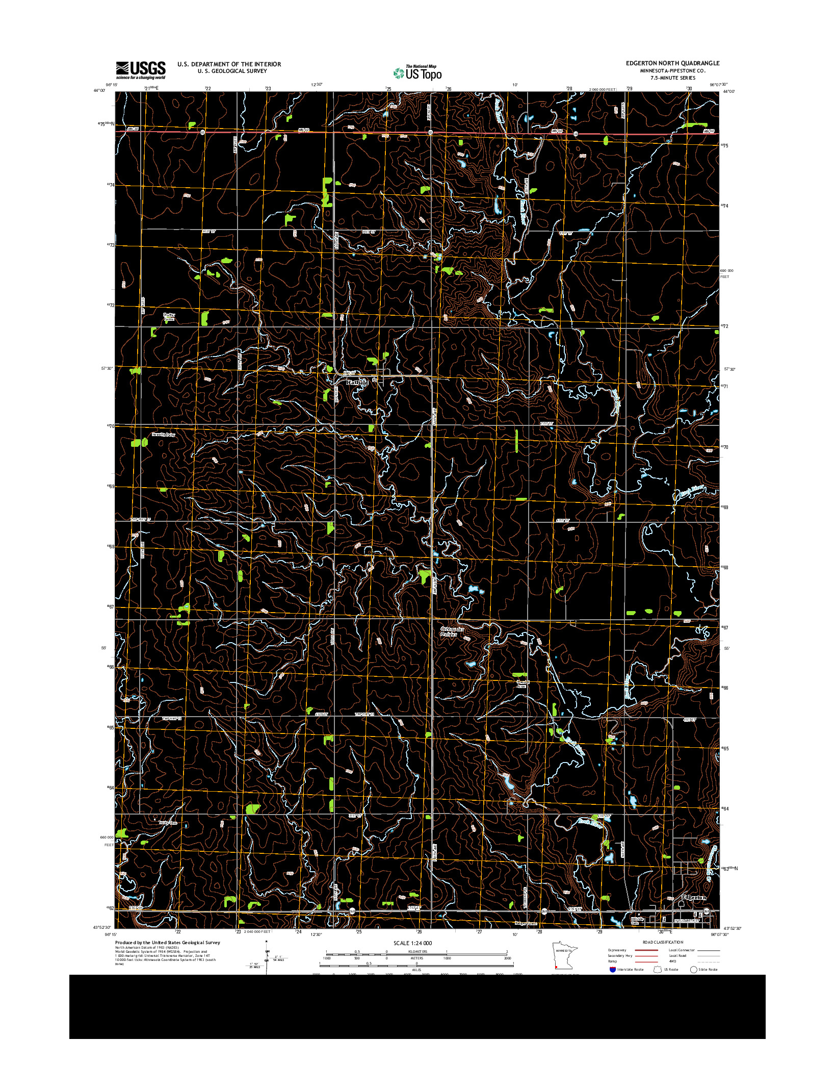 USGS US TOPO 7.5-MINUTE MAP FOR EDGERTON NORTH, MN 2013