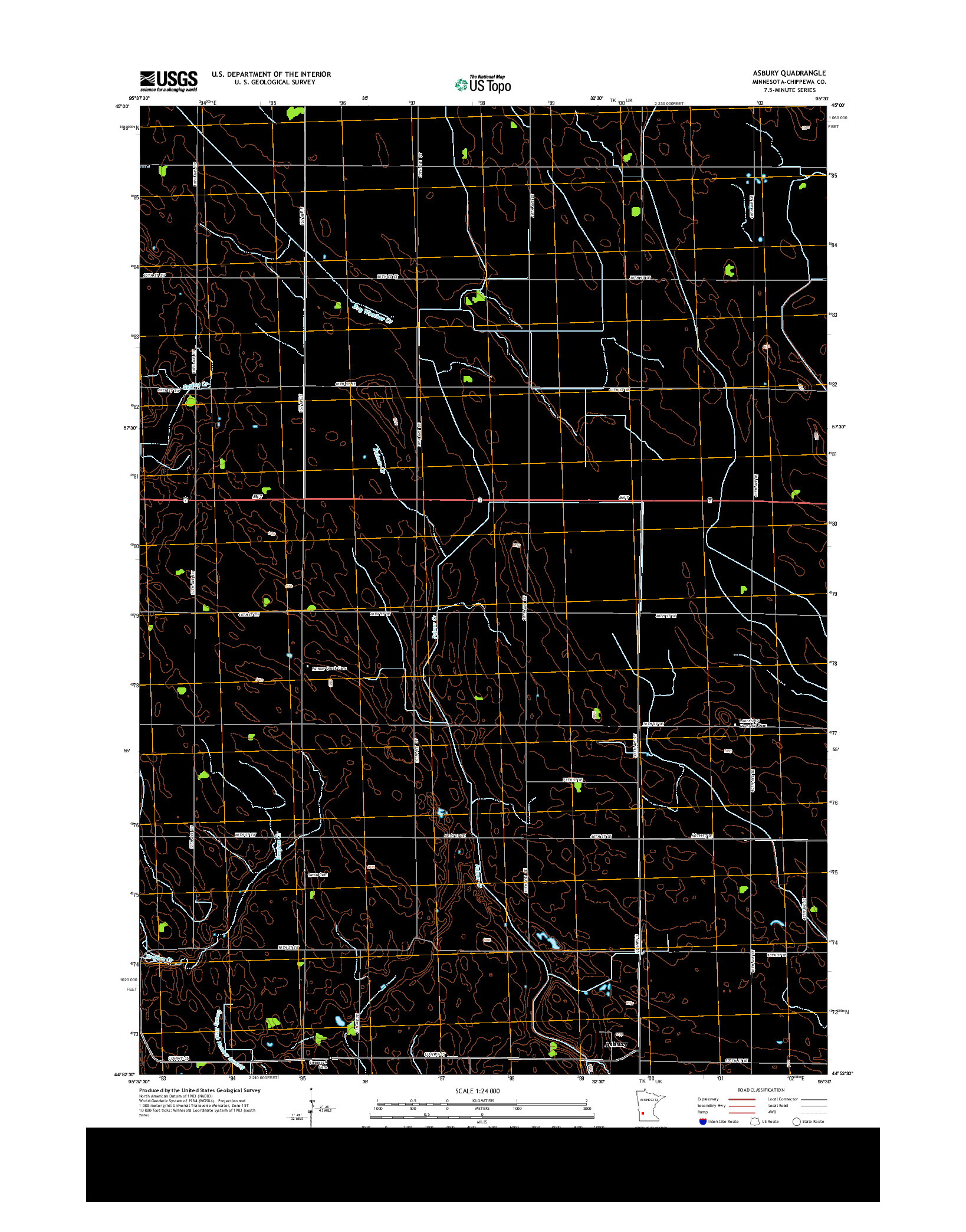 USGS US TOPO 7.5-MINUTE MAP FOR ASBURY, MN 2013