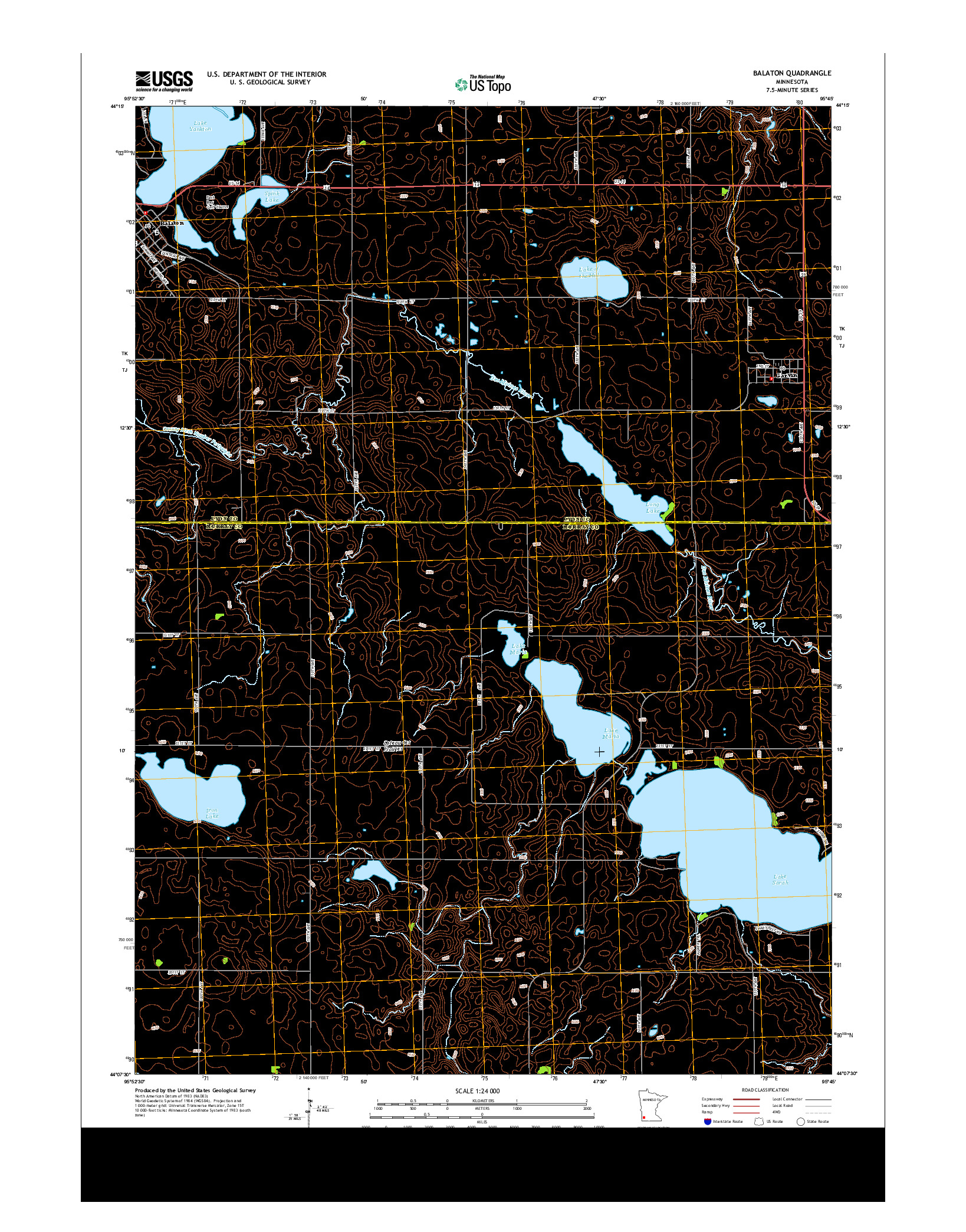 USGS US TOPO 7.5-MINUTE MAP FOR BALATON, MN 2013