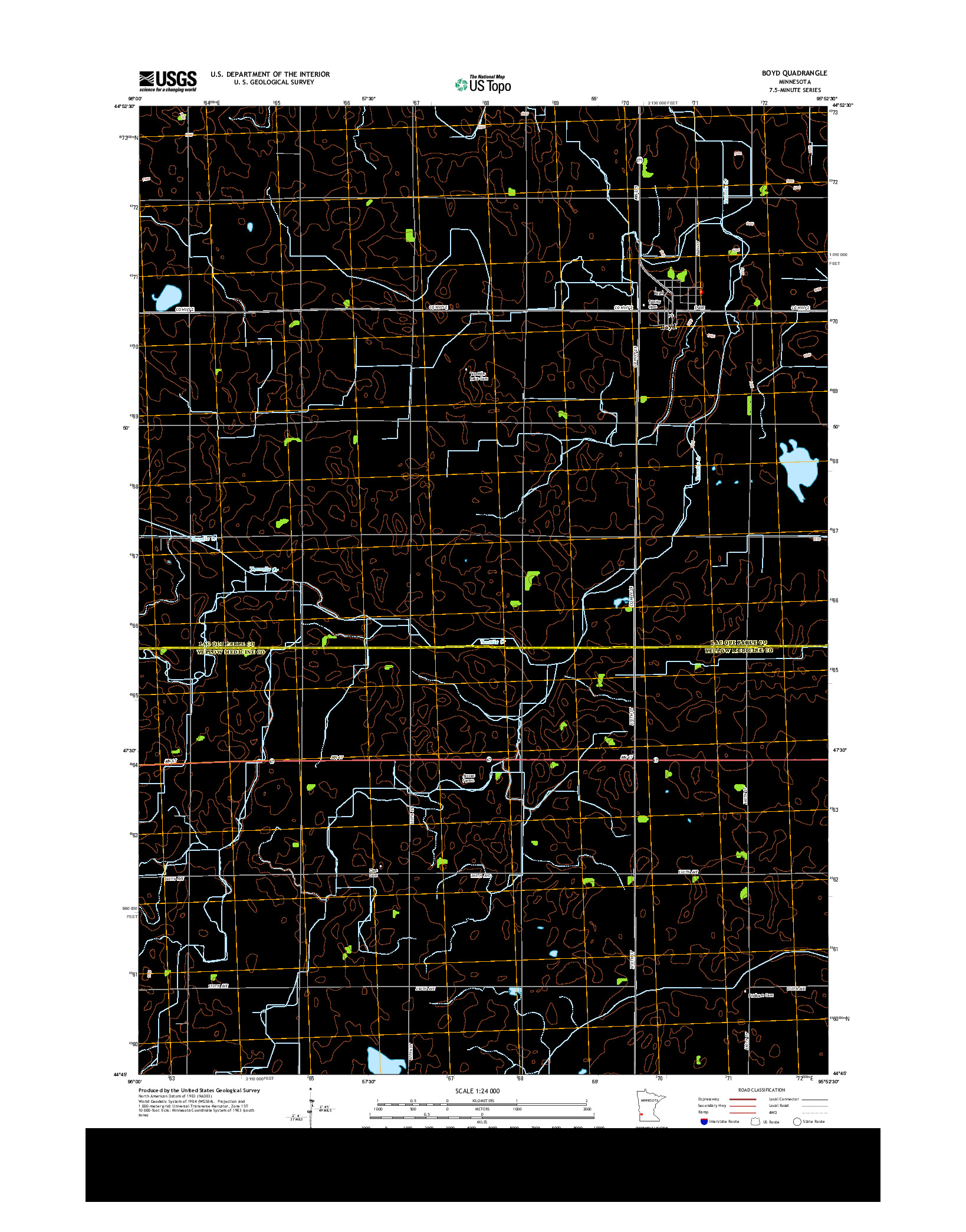 USGS US TOPO 7.5-MINUTE MAP FOR BOYD, MN 2013