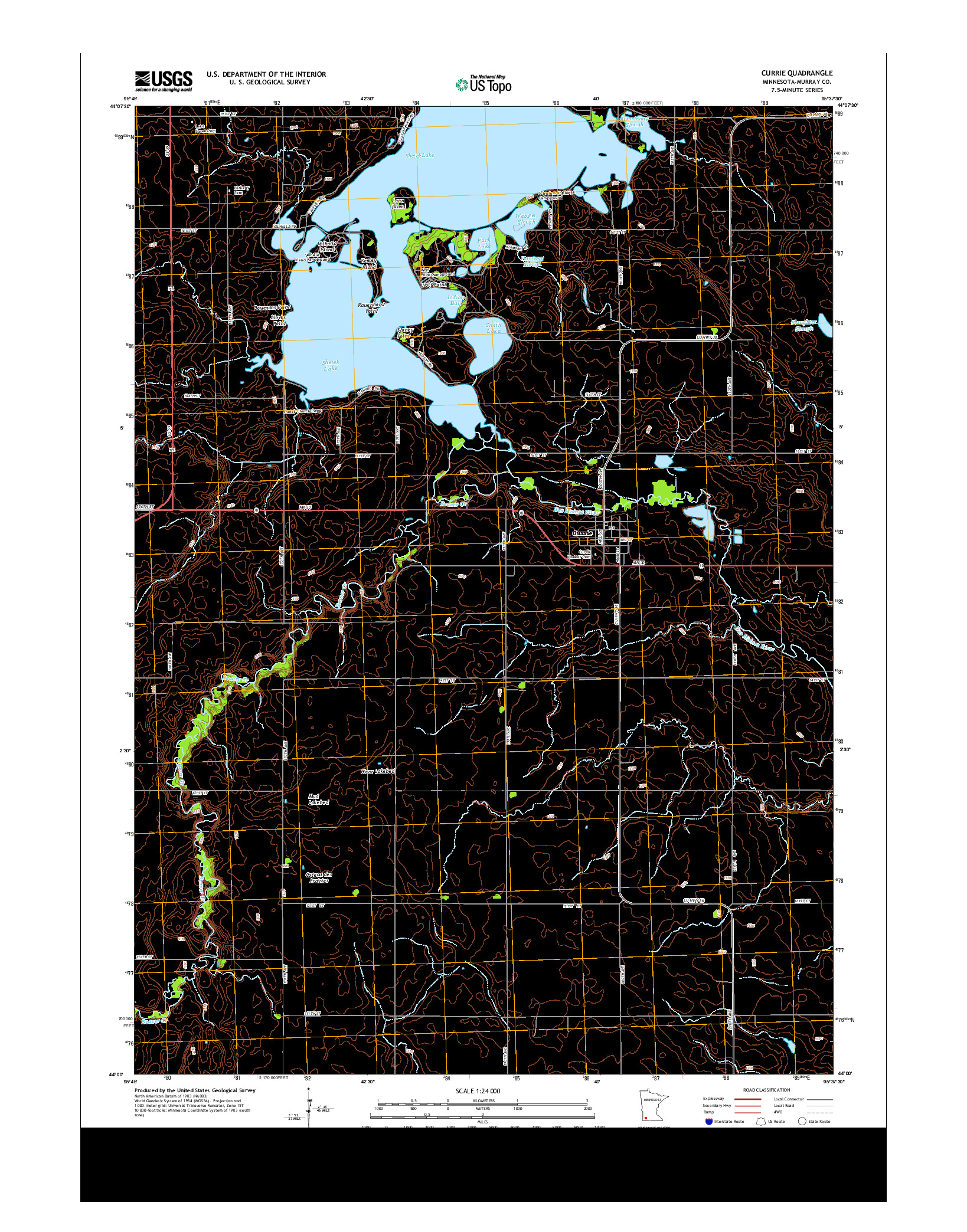 USGS US TOPO 7.5-MINUTE MAP FOR CURRIE, MN 2013