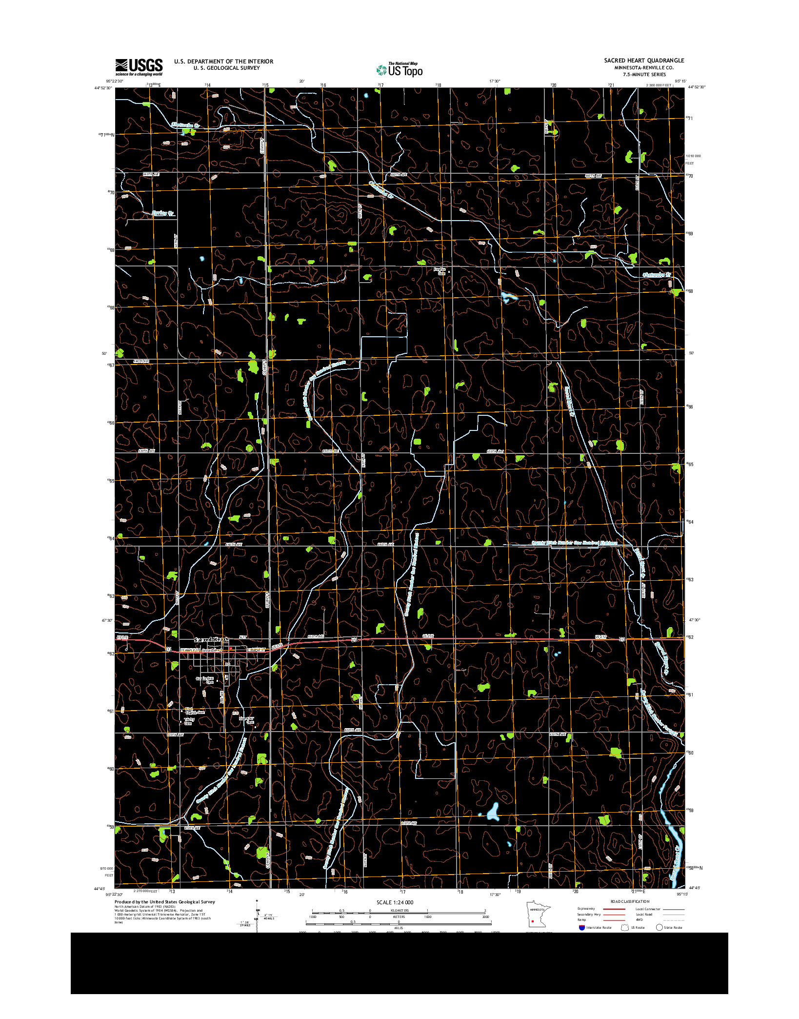 USGS US TOPO 7.5-MINUTE MAP FOR SACRED HEART, MN 2013