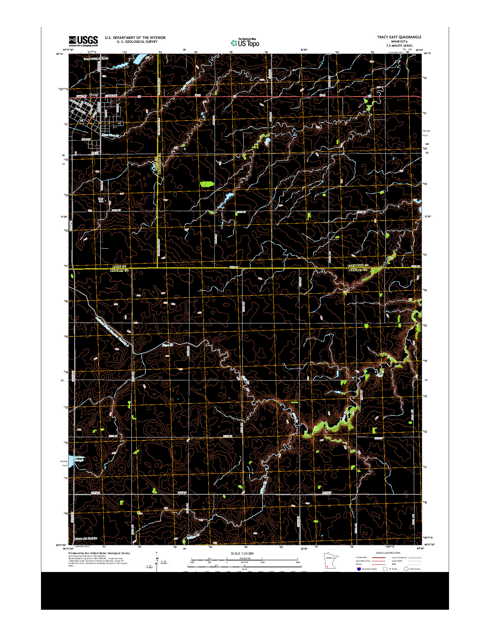 USGS US TOPO 7.5-MINUTE MAP FOR TRACY EAST, MN 2013