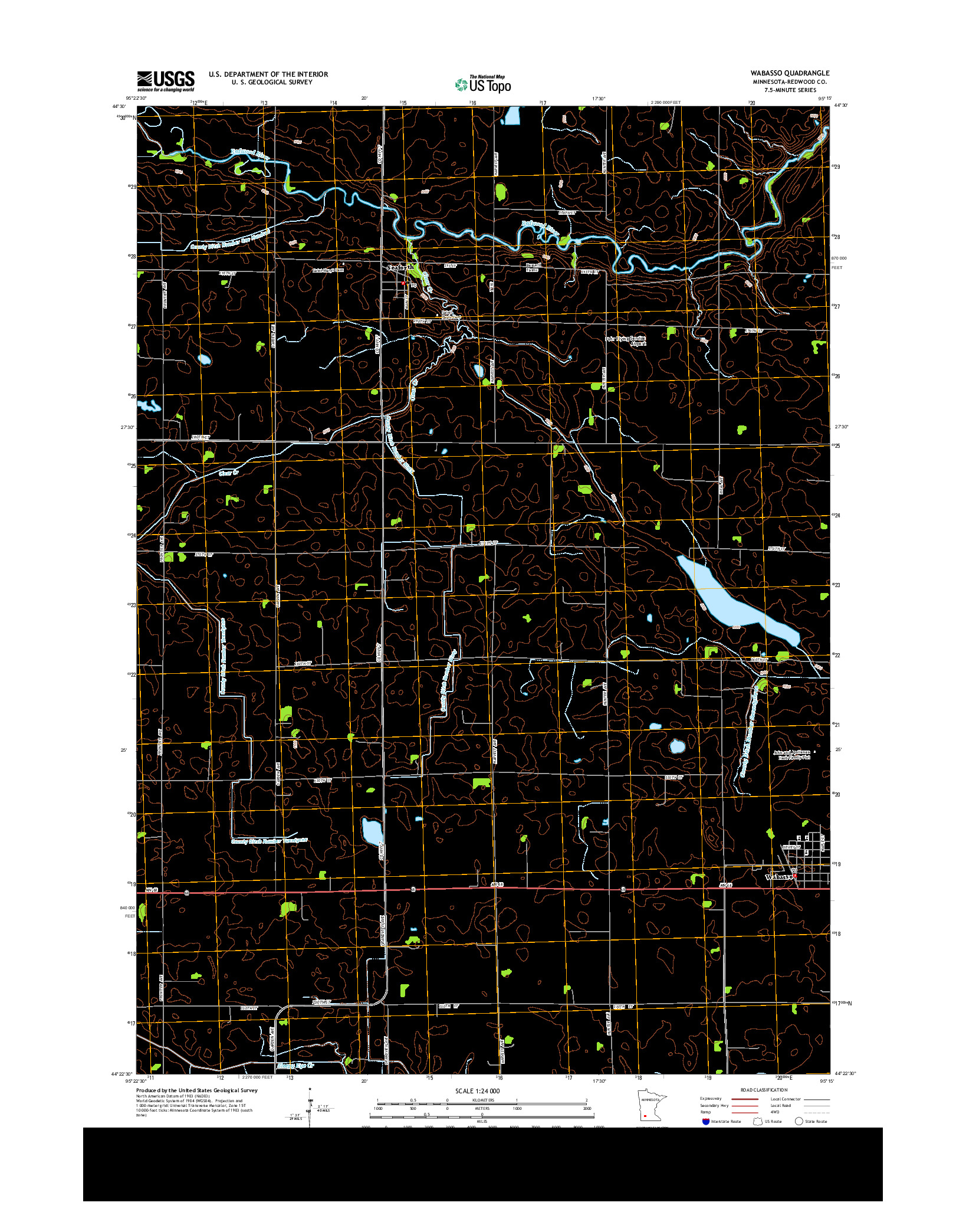 USGS US TOPO 7.5-MINUTE MAP FOR WABASSO, MN 2013