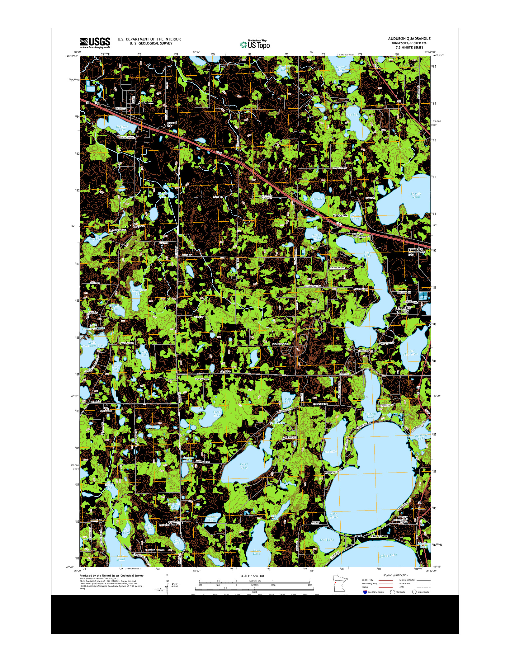 USGS US TOPO 7.5-MINUTE MAP FOR AUDUBON, MN 2013