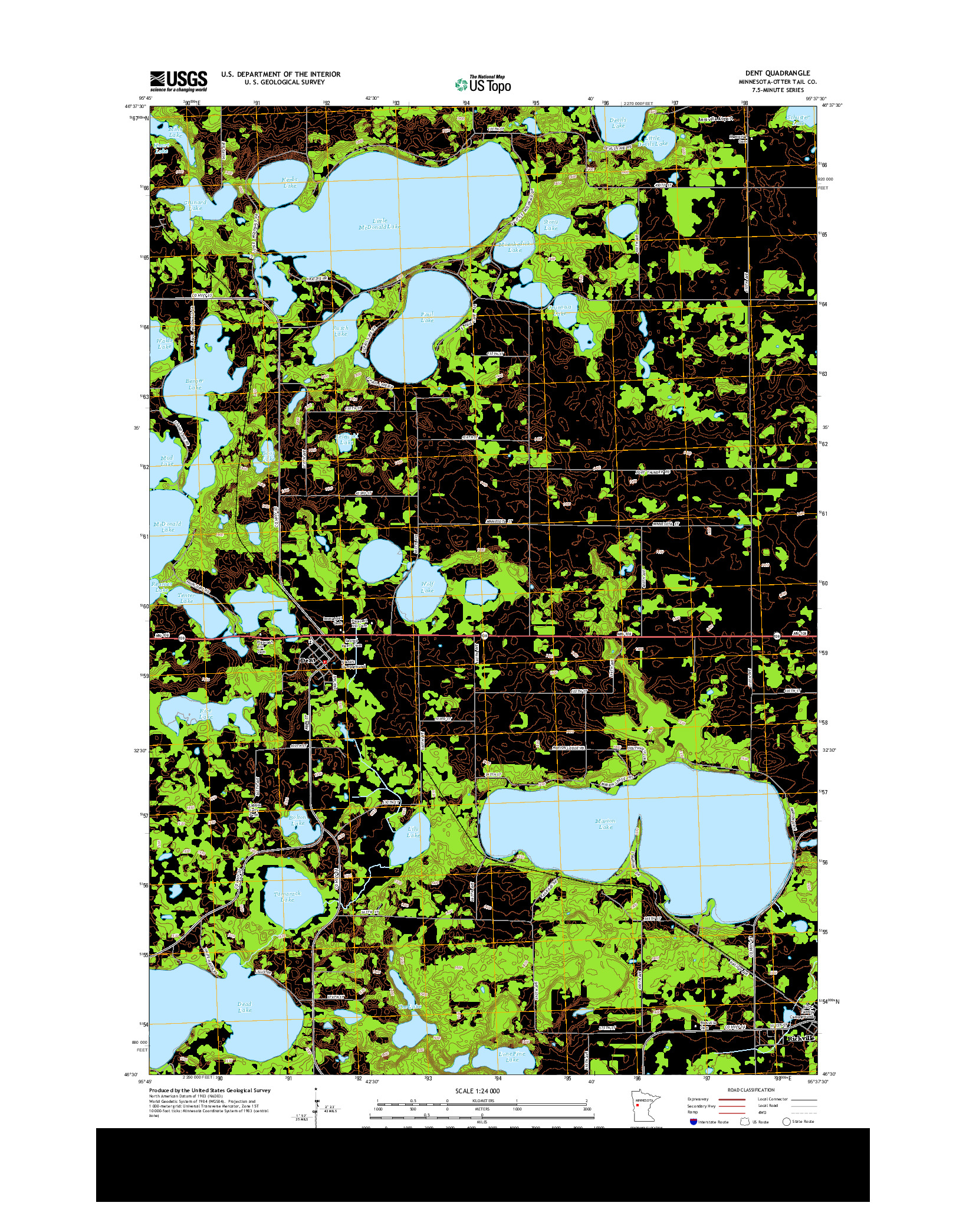 USGS US TOPO 7.5-MINUTE MAP FOR DENT, MN 2013