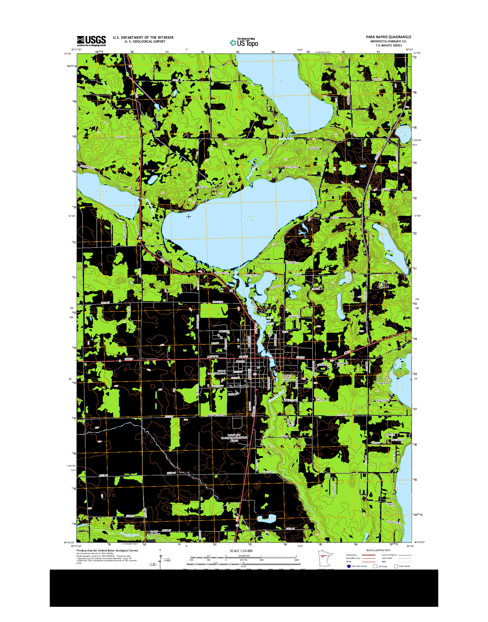 USGS US TOPO 7.5-MINUTE MAP FOR PARK RAPIDS, MN 2013