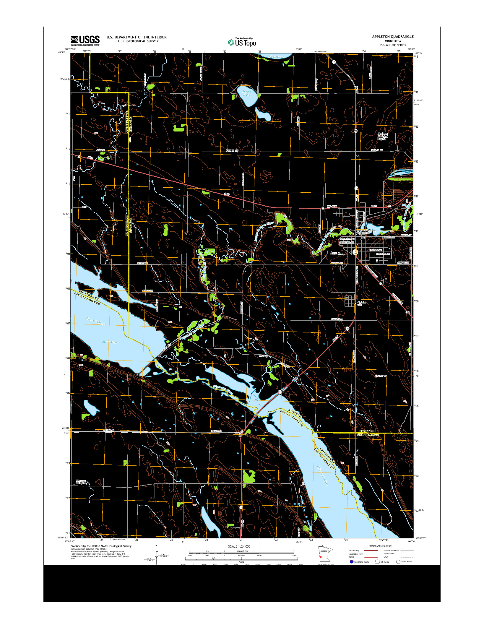 USGS US TOPO 7.5-MINUTE MAP FOR APPLETON, MN 2013