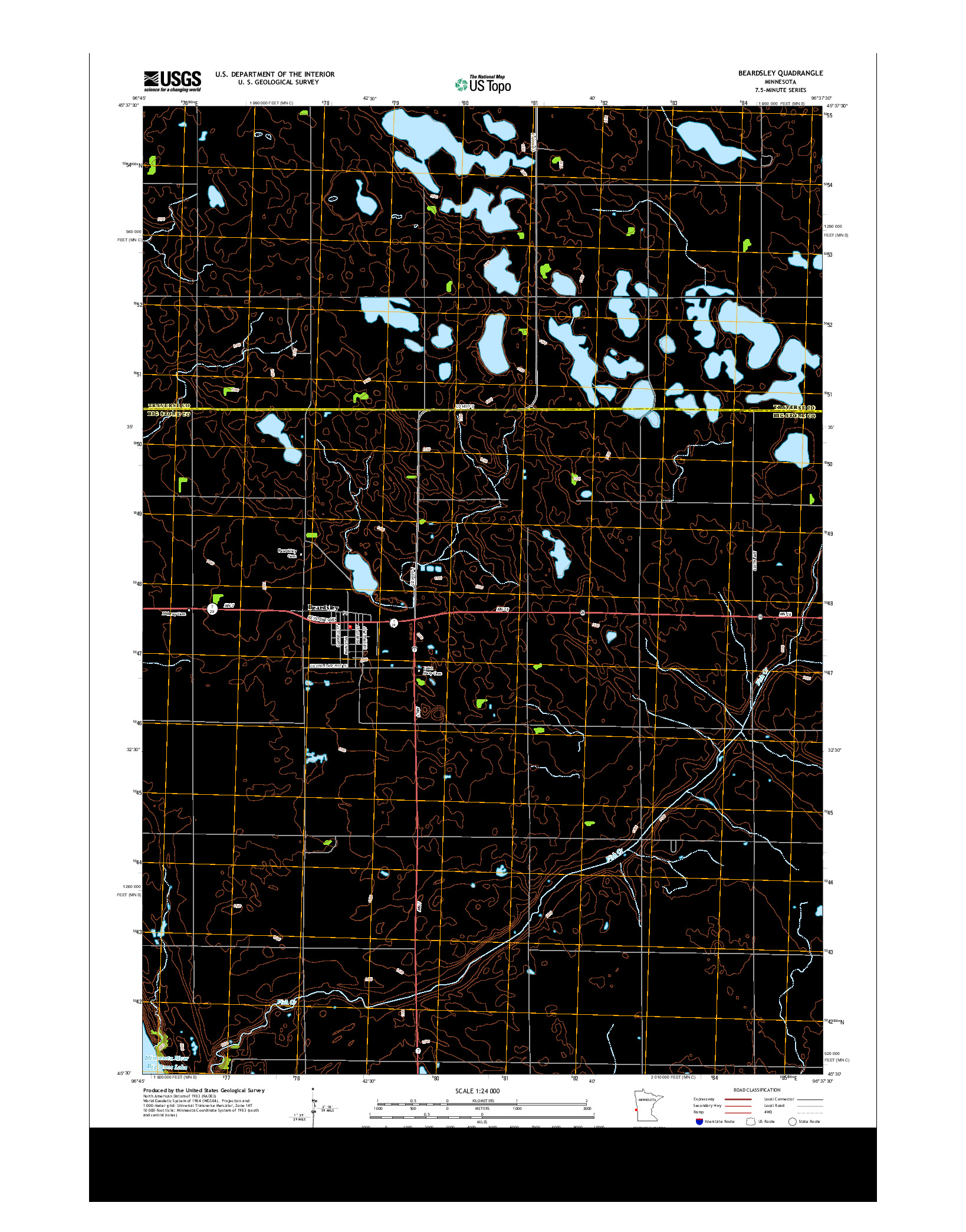 USGS US TOPO 7.5-MINUTE MAP FOR BEARDSLEY, MN 2013
