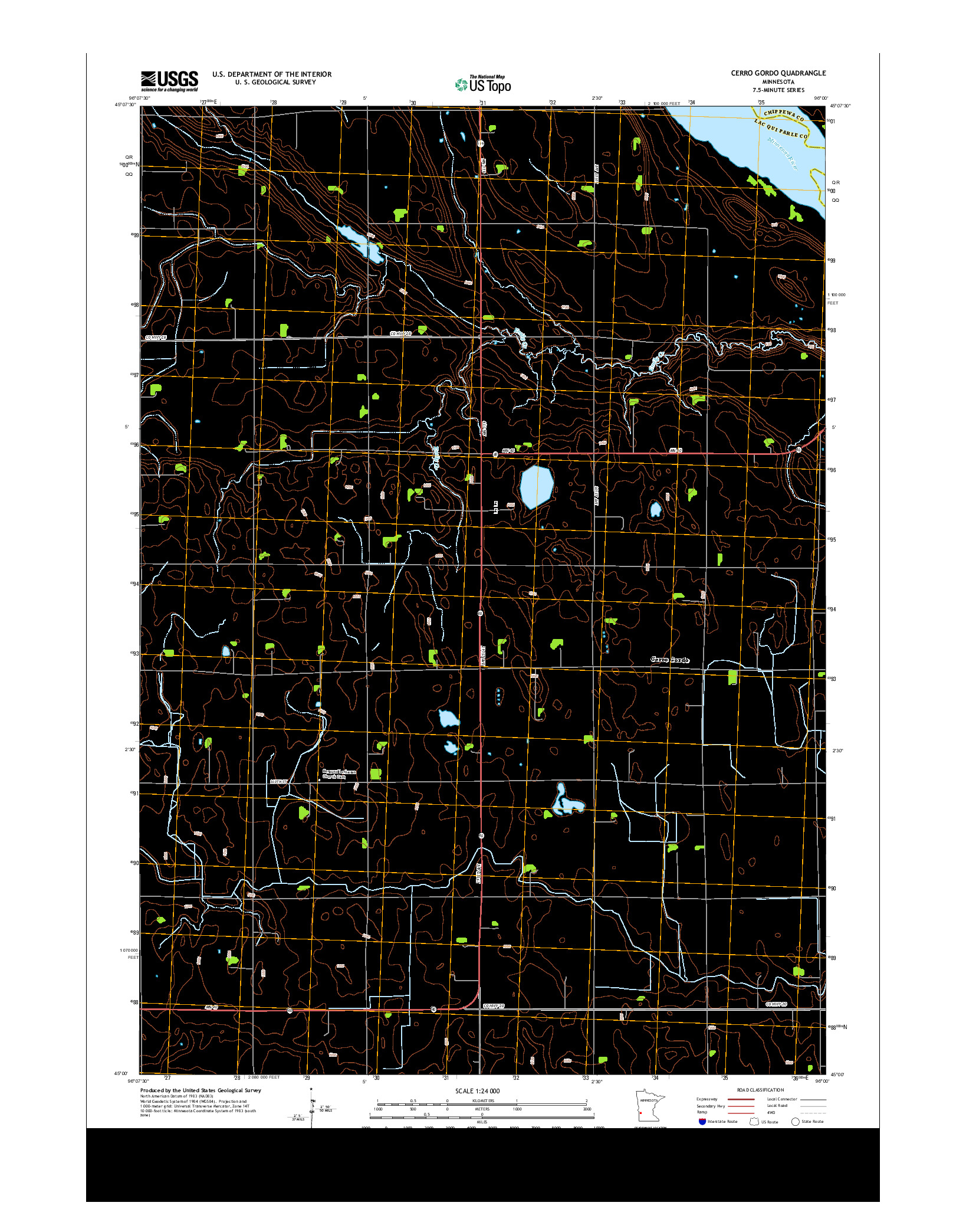 USGS US TOPO 7.5-MINUTE MAP FOR CERRO GORDO, MN 2013