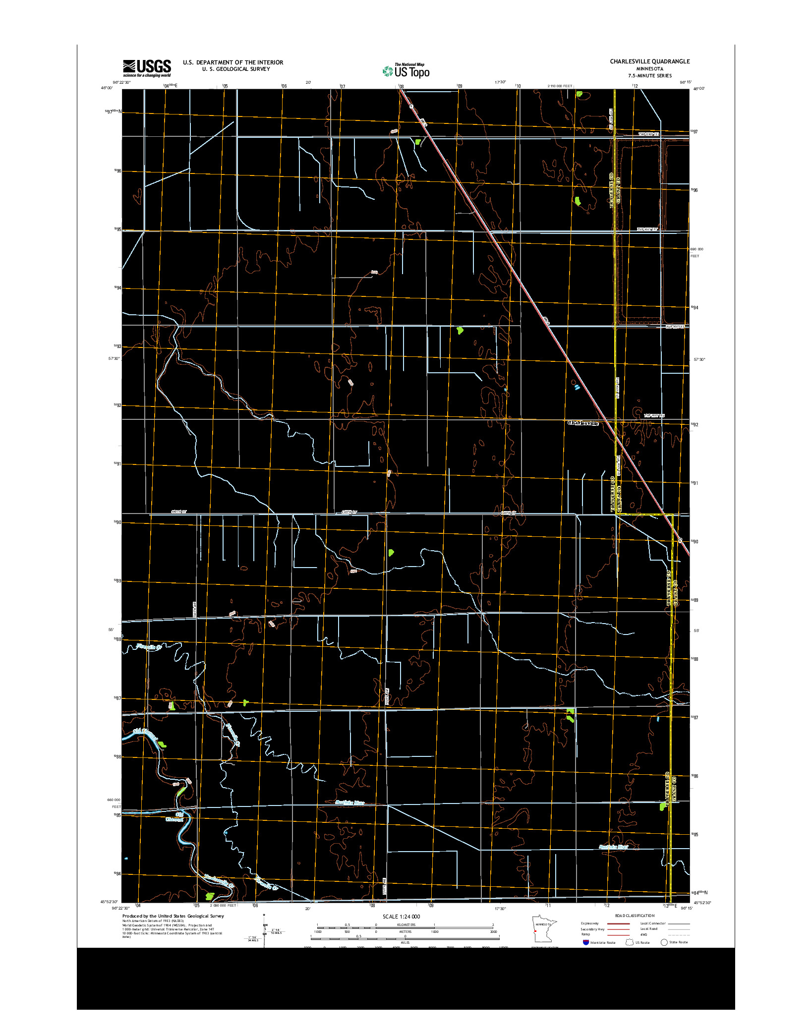 USGS US TOPO 7.5-MINUTE MAP FOR CHARLESVILLE, MN 2013