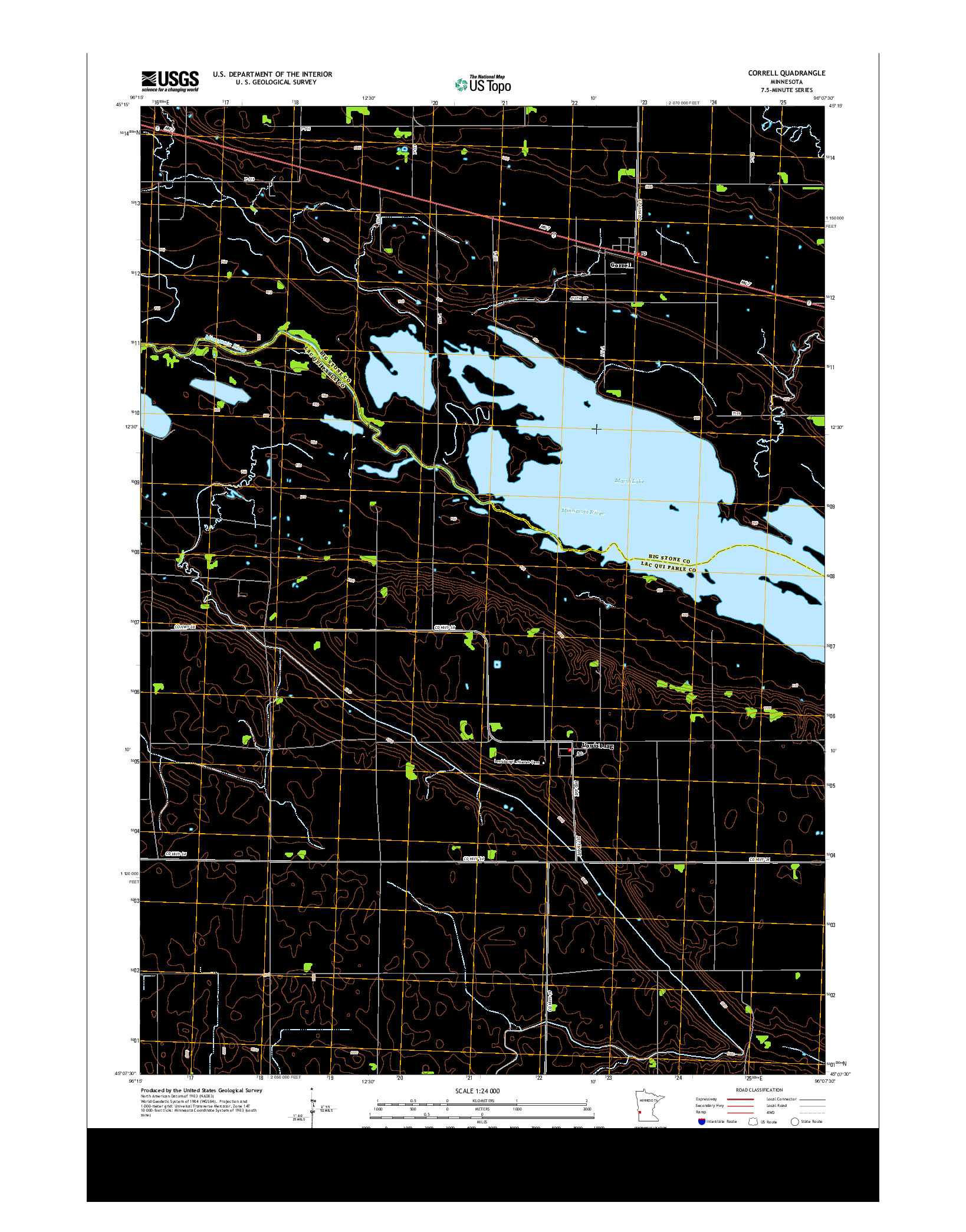 USGS US TOPO 7.5-MINUTE MAP FOR CORRELL, MN 2013