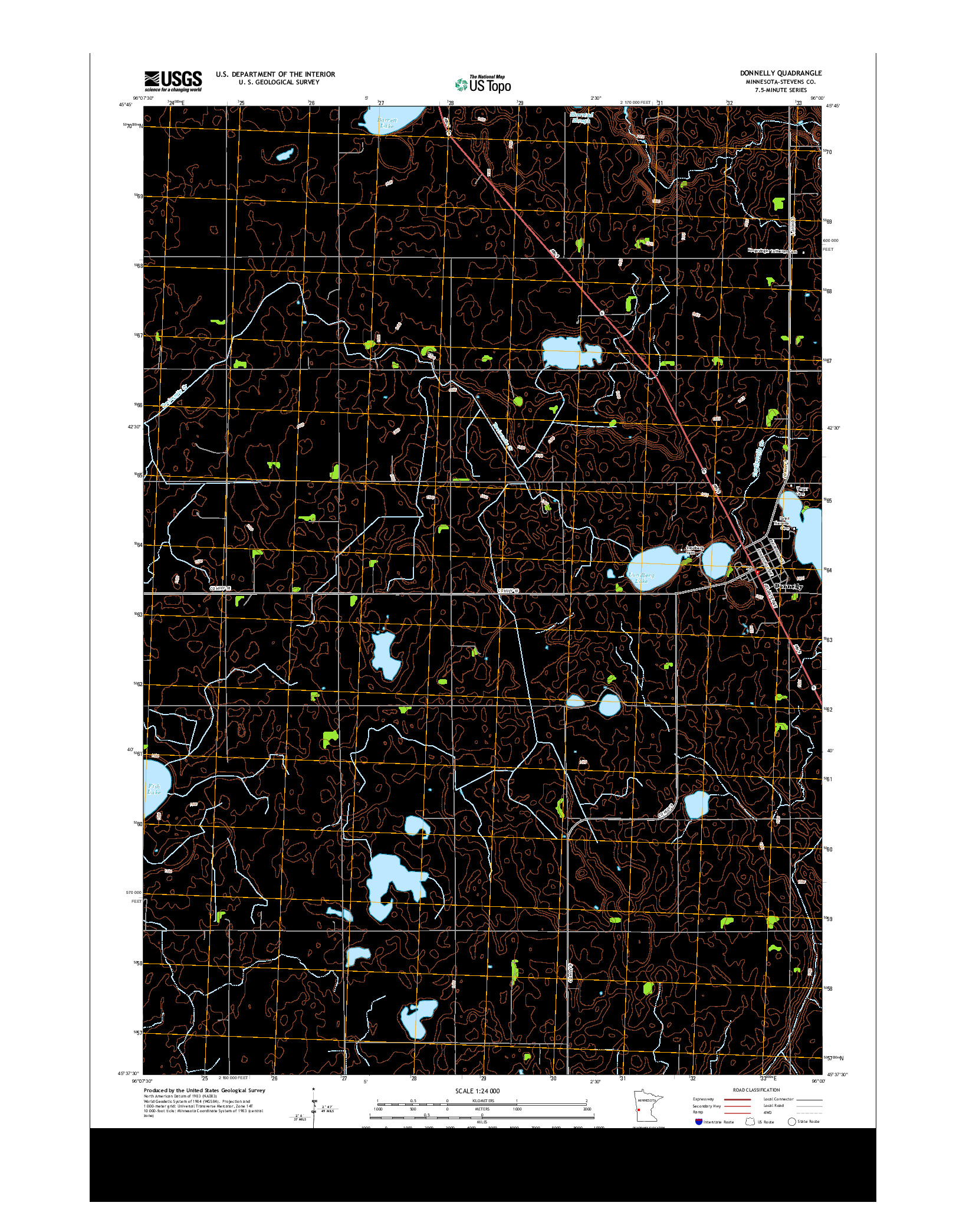 USGS US TOPO 7.5-MINUTE MAP FOR DONNELLY, MN 2013