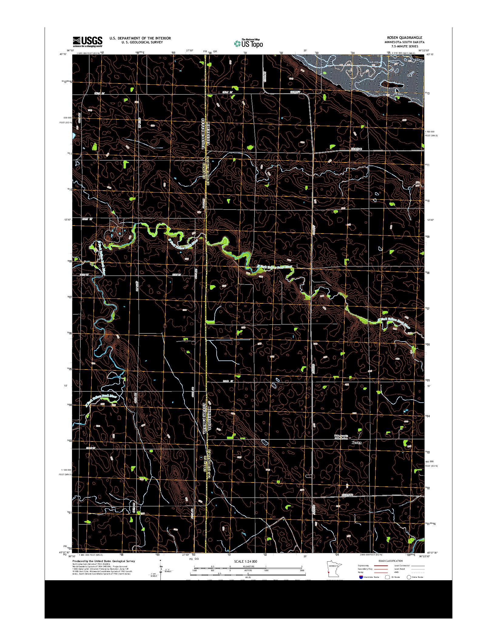 USGS US TOPO 7.5-MINUTE MAP FOR ROSEN, MN-SD 2013