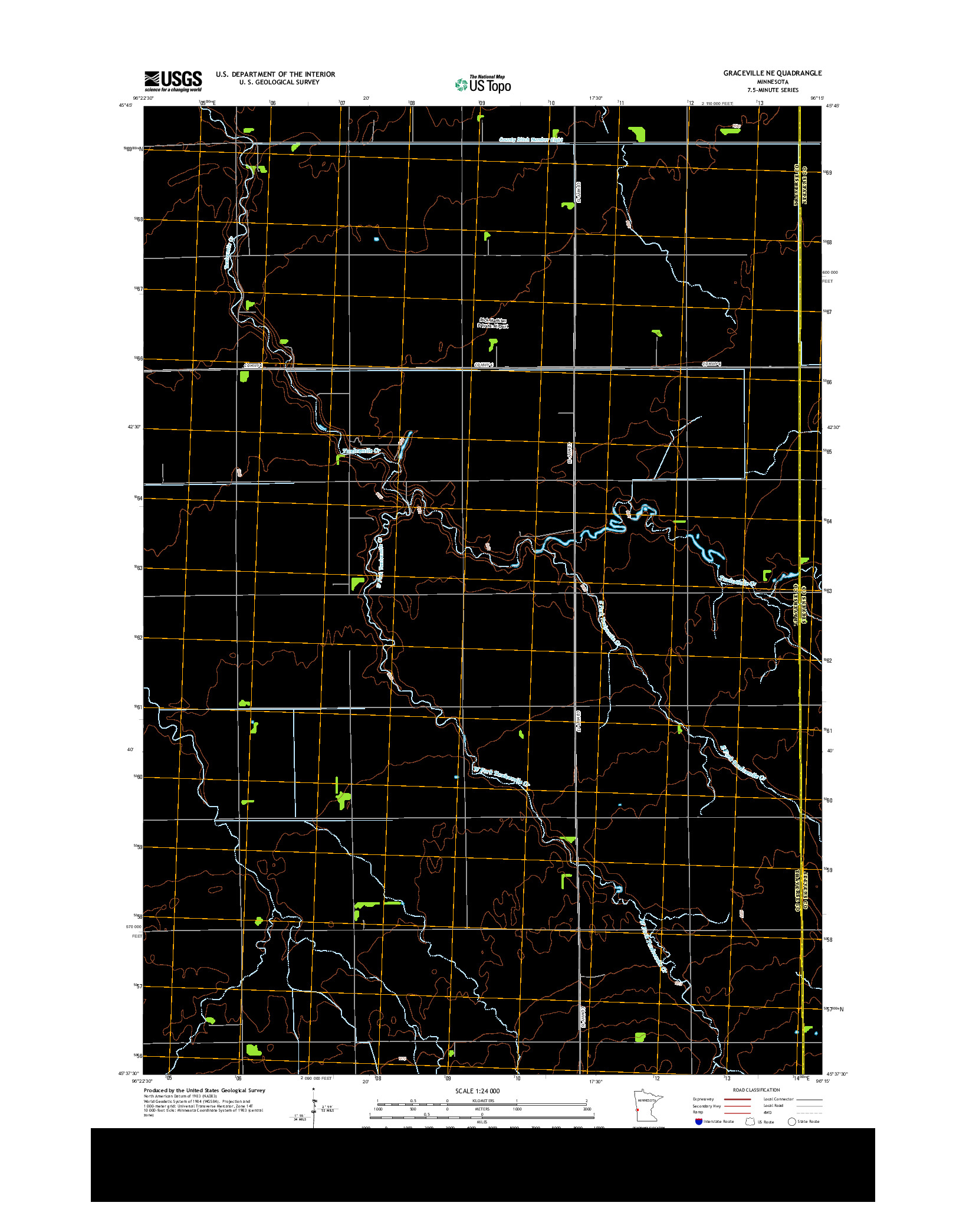 USGS US TOPO 7.5-MINUTE MAP FOR GRACEVILLE NE, MN 2013