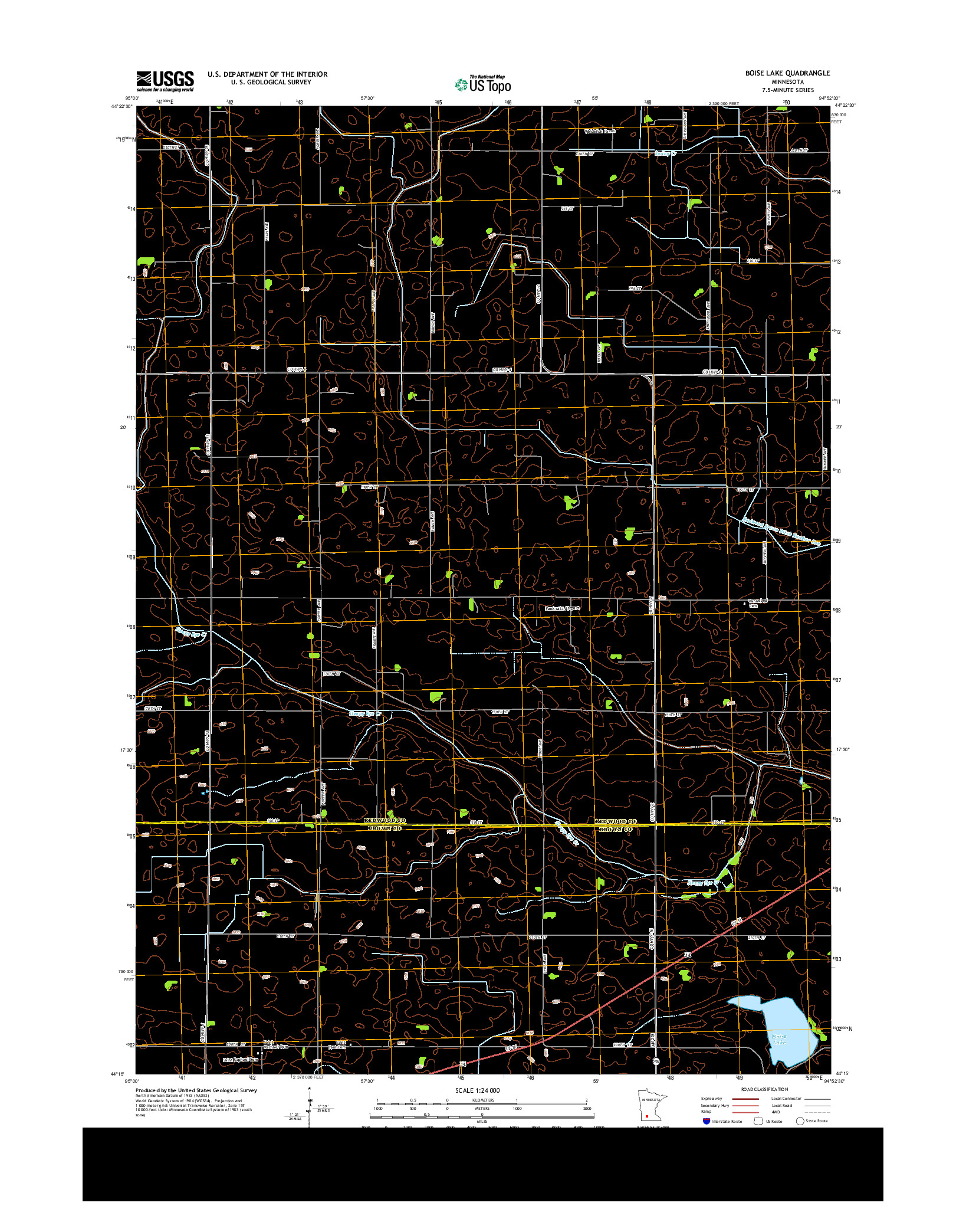 USGS US TOPO 7.5-MINUTE MAP FOR BOISE LAKE, MN 2013