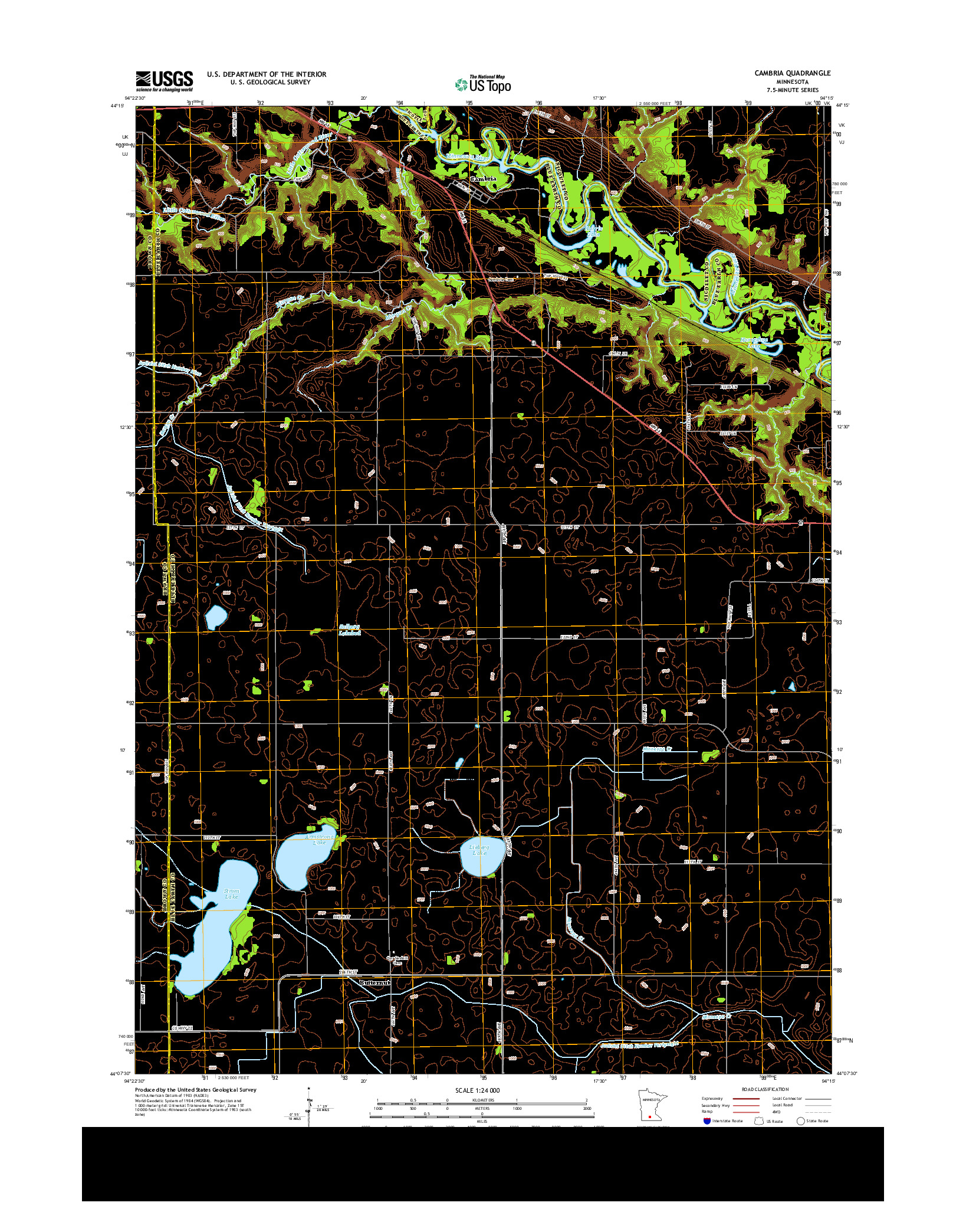 USGS US TOPO 7.5-MINUTE MAP FOR CAMBRIA, MN 2013
