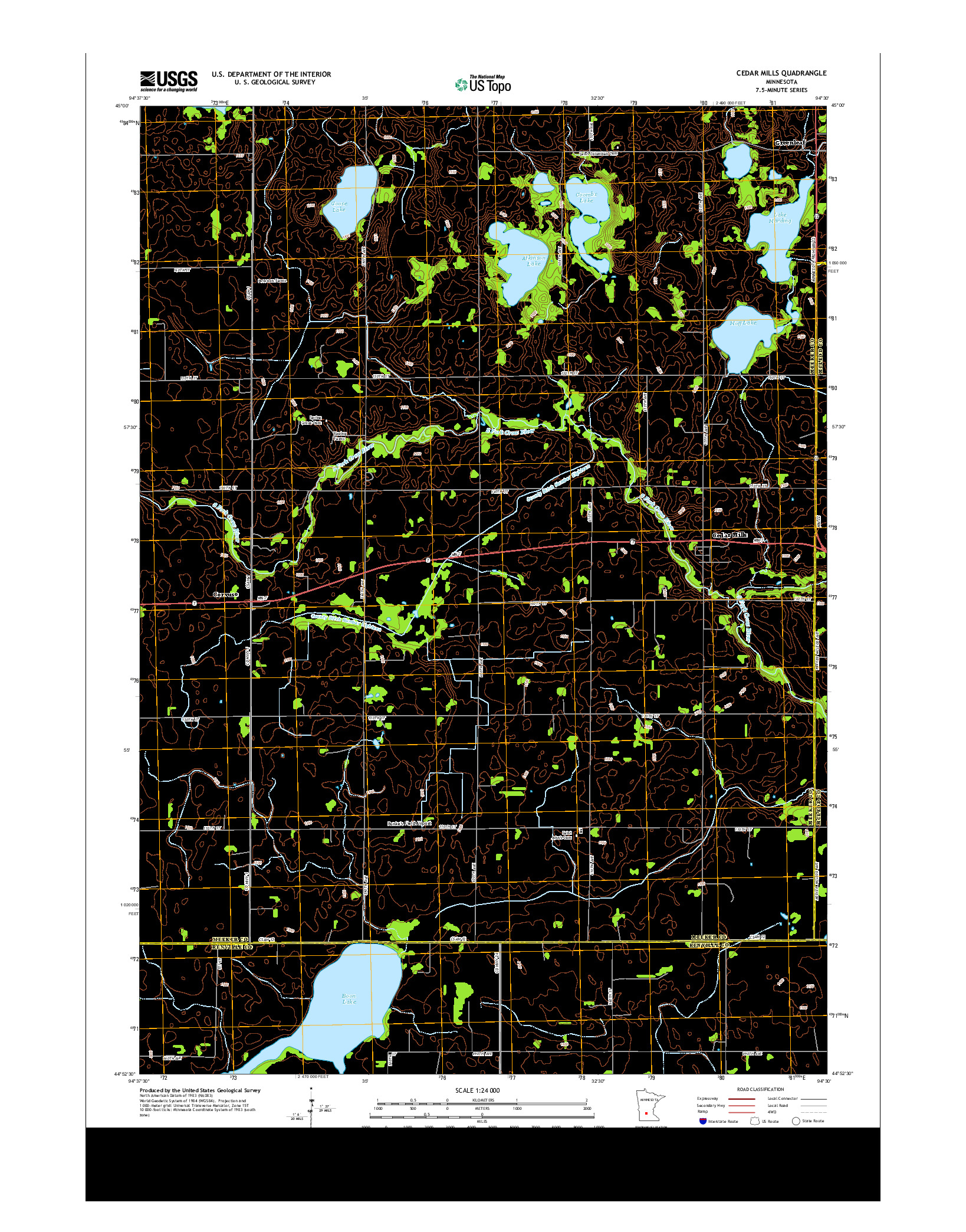 USGS US TOPO 7.5-MINUTE MAP FOR CEDAR MILLS, MN 2013