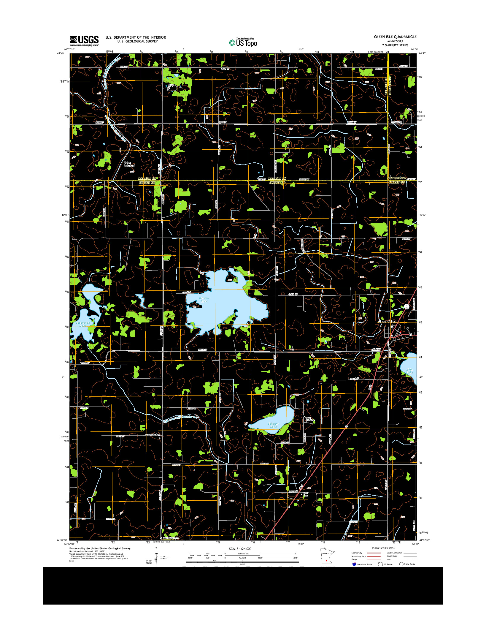 USGS US TOPO 7.5-MINUTE MAP FOR GREEN ISLE, MN 2013