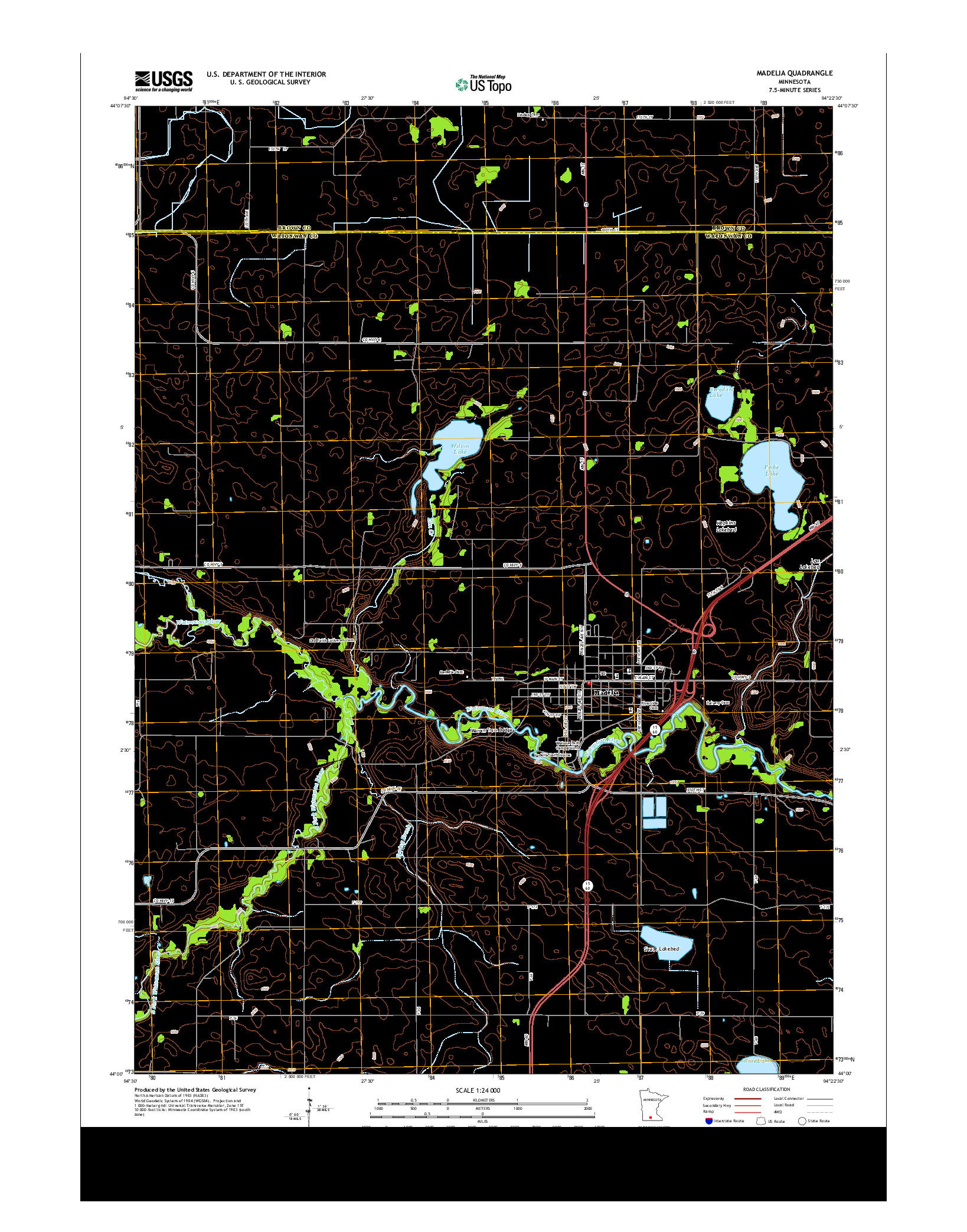 USGS US TOPO 7.5-MINUTE MAP FOR MADELIA, MN 2013