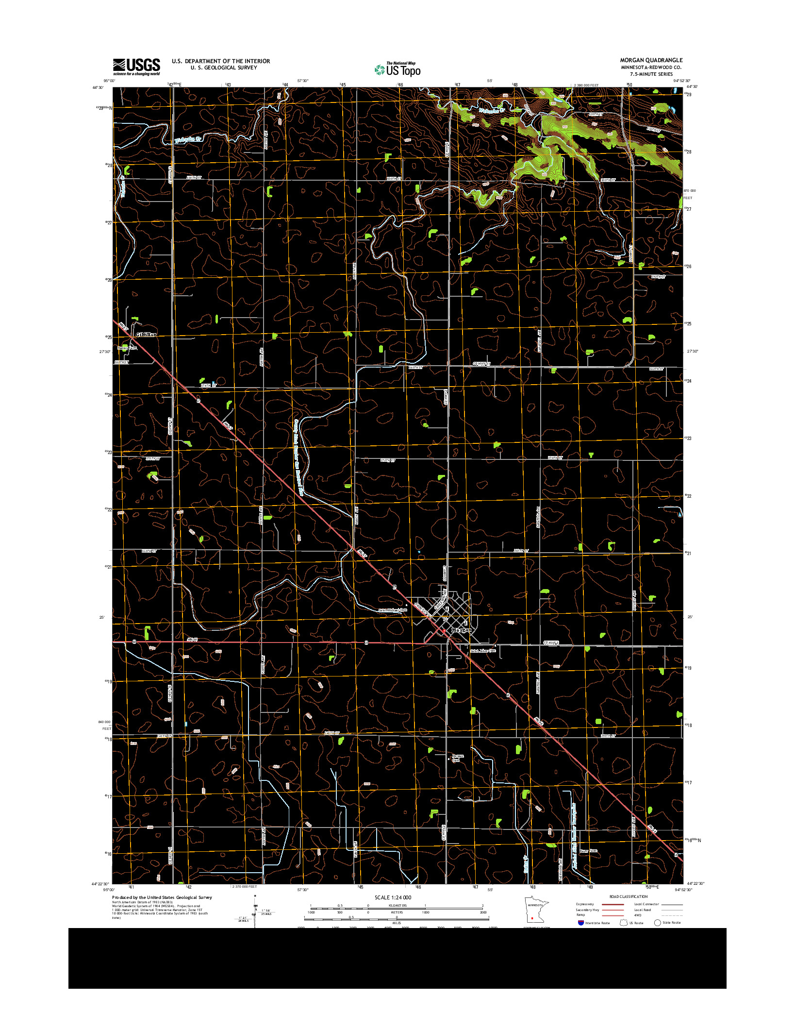 USGS US TOPO 7.5-MINUTE MAP FOR MORGAN, MN 2013