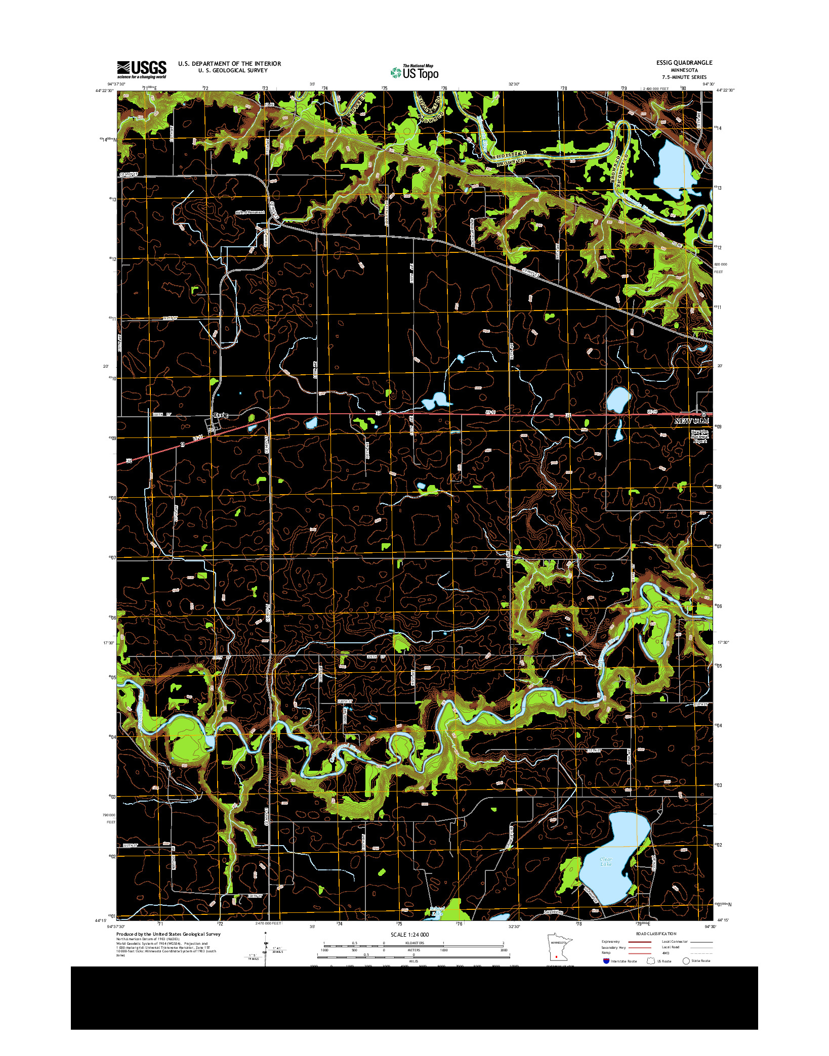 USGS US TOPO 7.5-MINUTE MAP FOR ESSIG, MN 2013