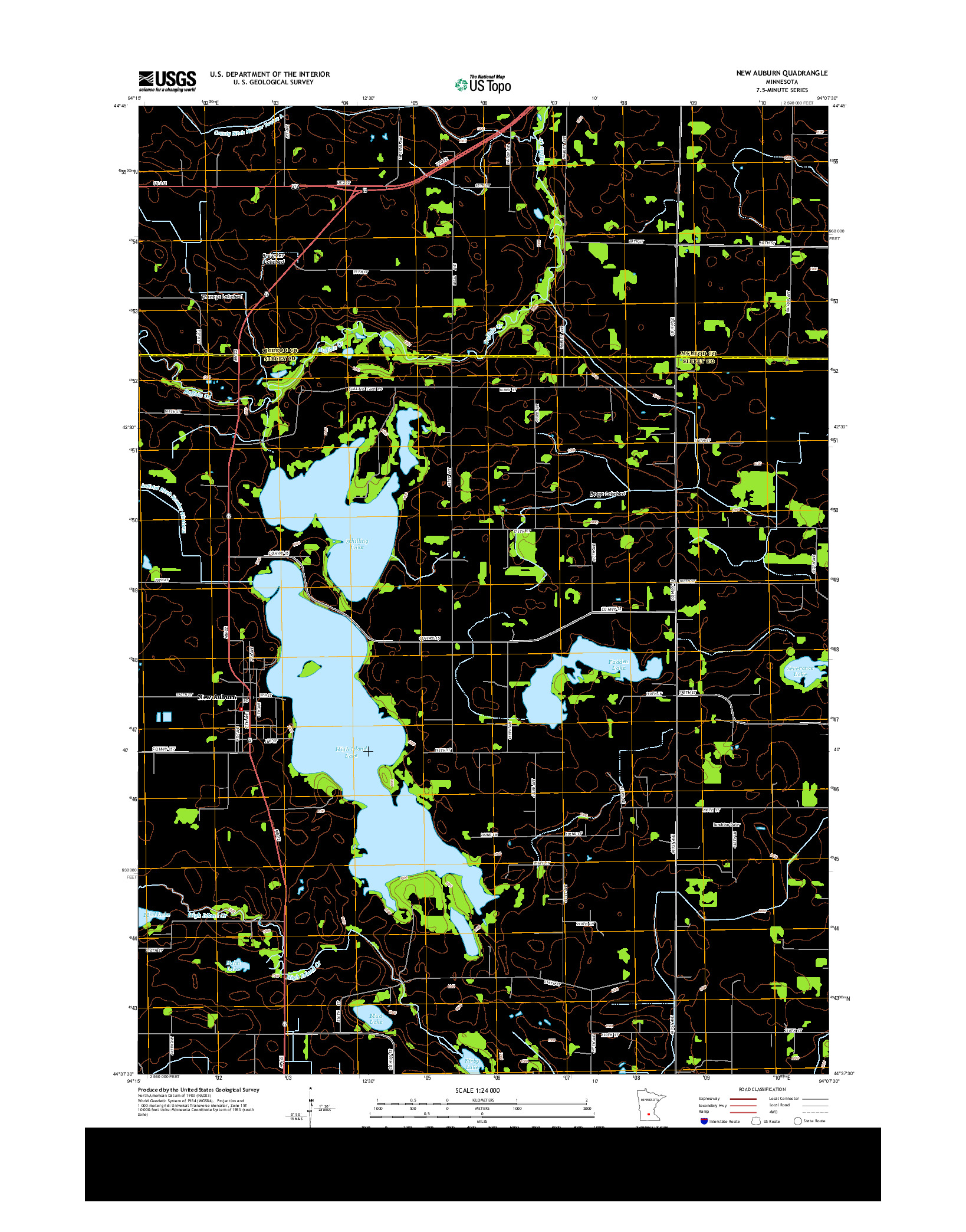 USGS US TOPO 7.5-MINUTE MAP FOR NEW AUBURN, MN 2013