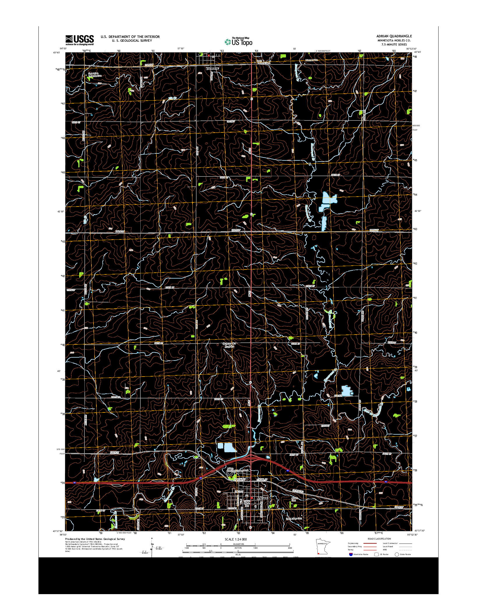 USGS US TOPO 7.5-MINUTE MAP FOR ADRIAN, MN 2013