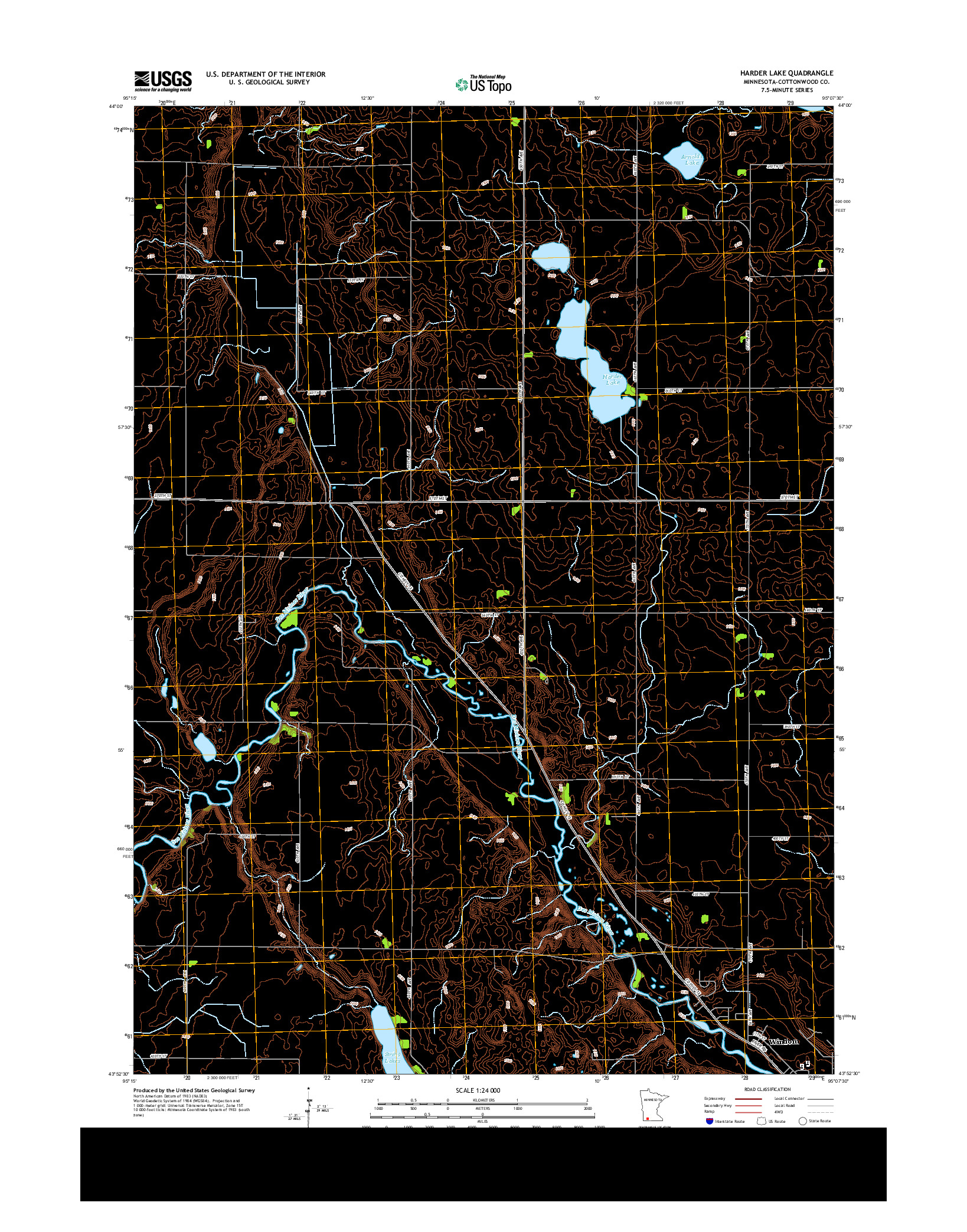 USGS US TOPO 7.5-MINUTE MAP FOR HARDER LAKE, MN 2013