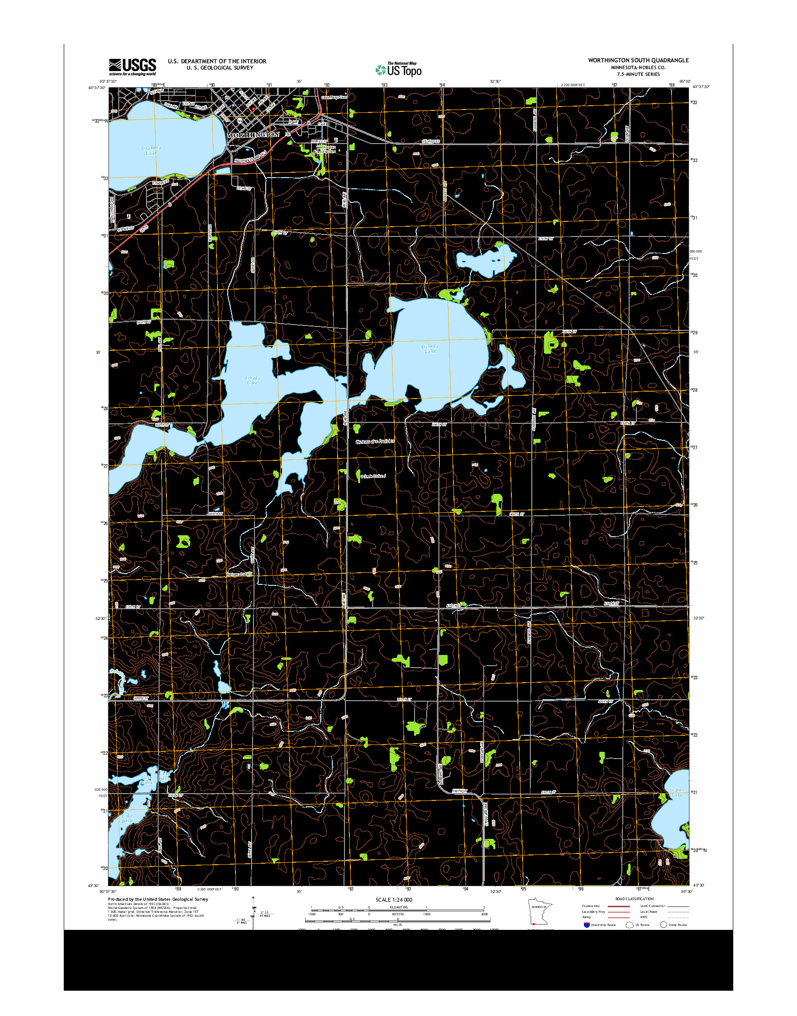 USGS US TOPO 7.5-MINUTE MAP FOR WORTHINGTON SOUTH, MN 2013