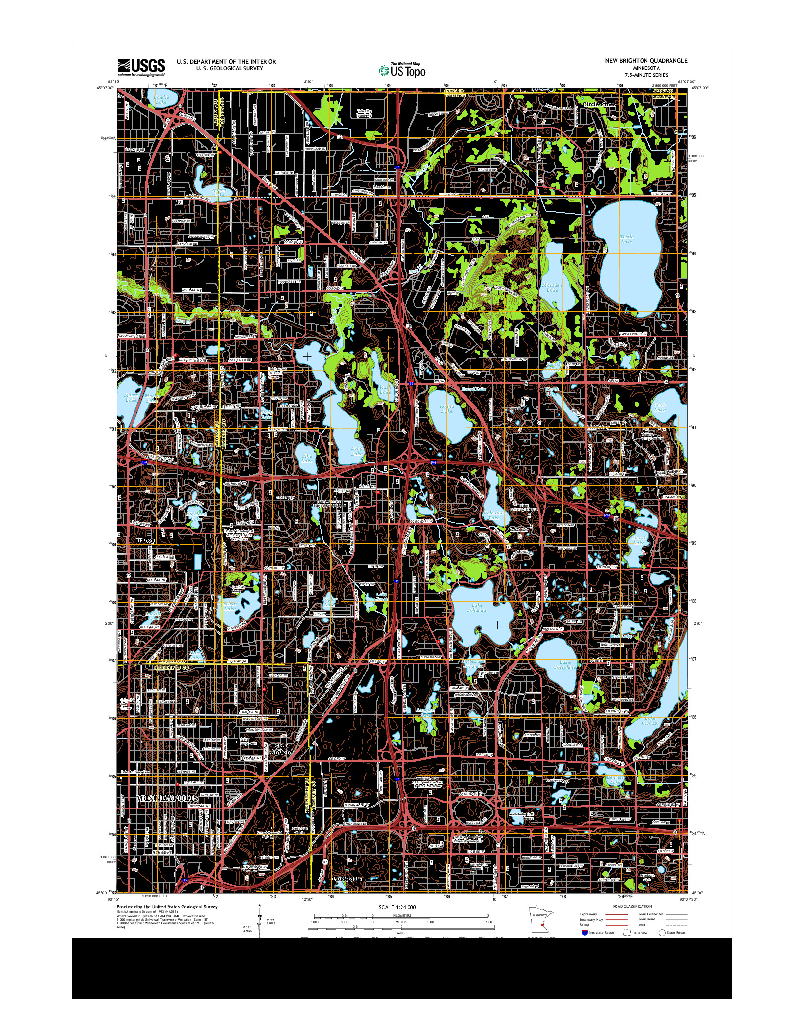 USGS US TOPO 7.5-MINUTE MAP FOR NEW BRIGHTON, MN 2013