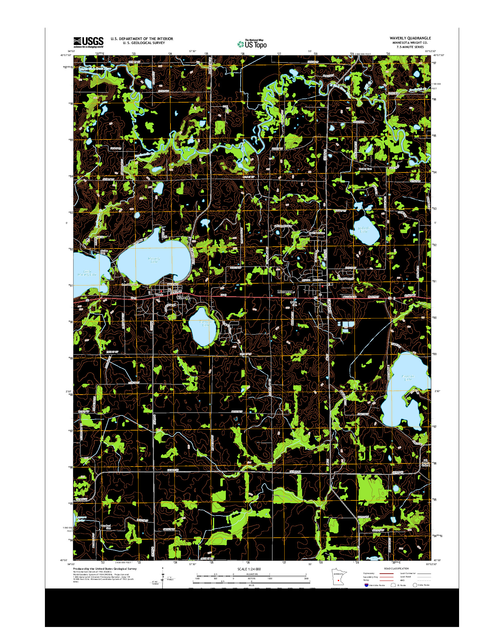 USGS US TOPO 7.5-MINUTE MAP FOR WAVERLY, MN 2013