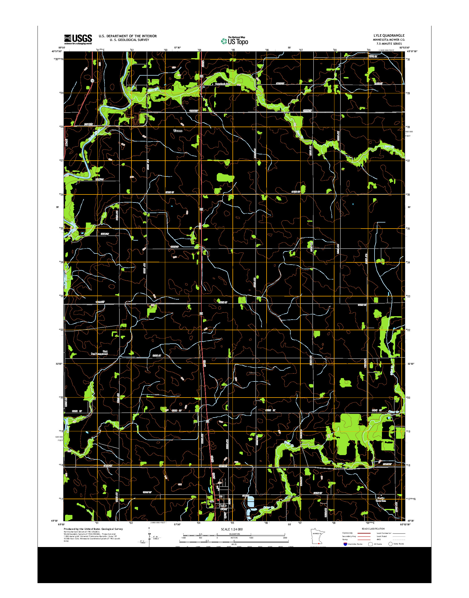 USGS US TOPO 7.5-MINUTE MAP FOR LYLE, MN 2013
