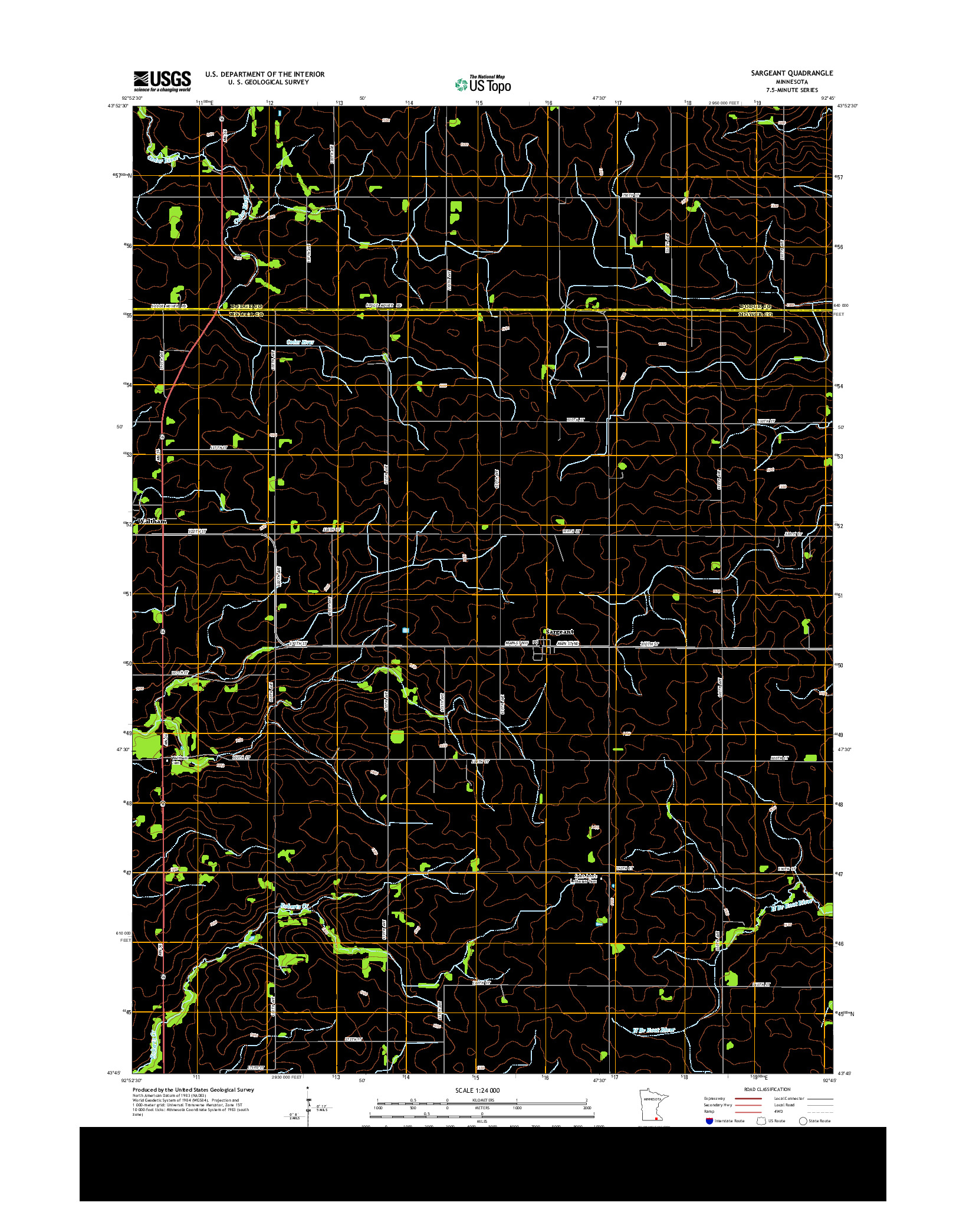 USGS US TOPO 7.5-MINUTE MAP FOR SARGEANT, MN 2013