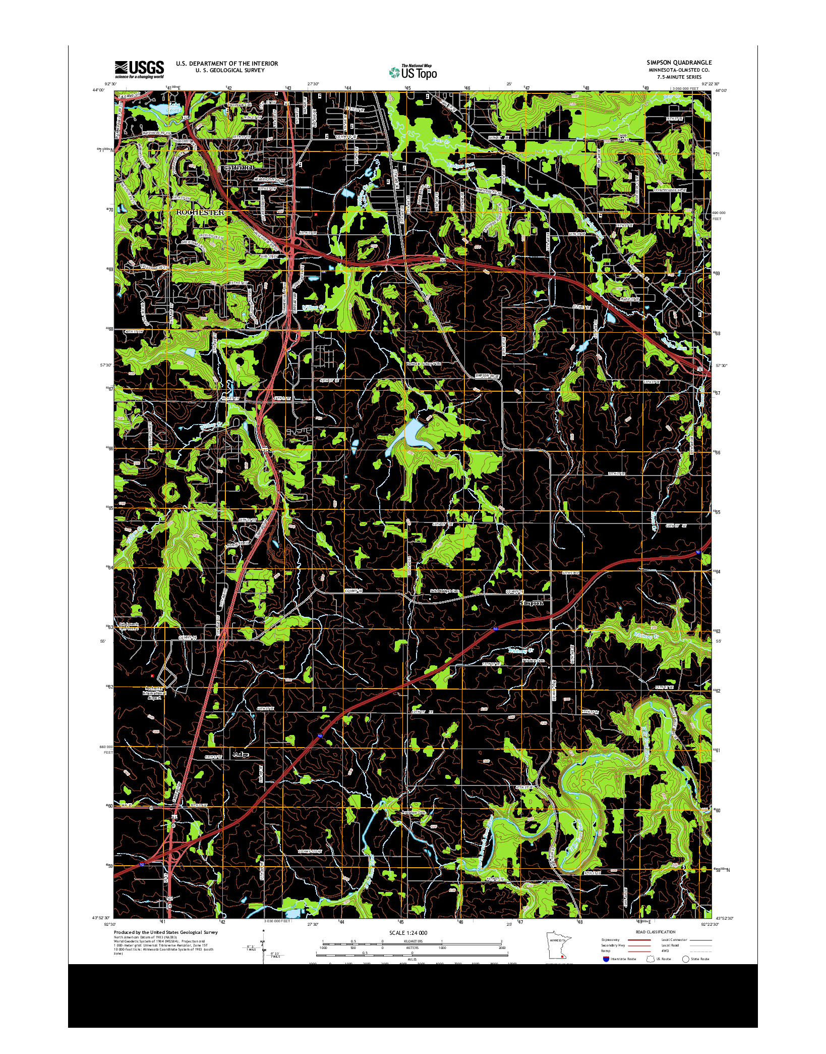 USGS US TOPO 7.5-MINUTE MAP FOR SIMPSON, MN 2013