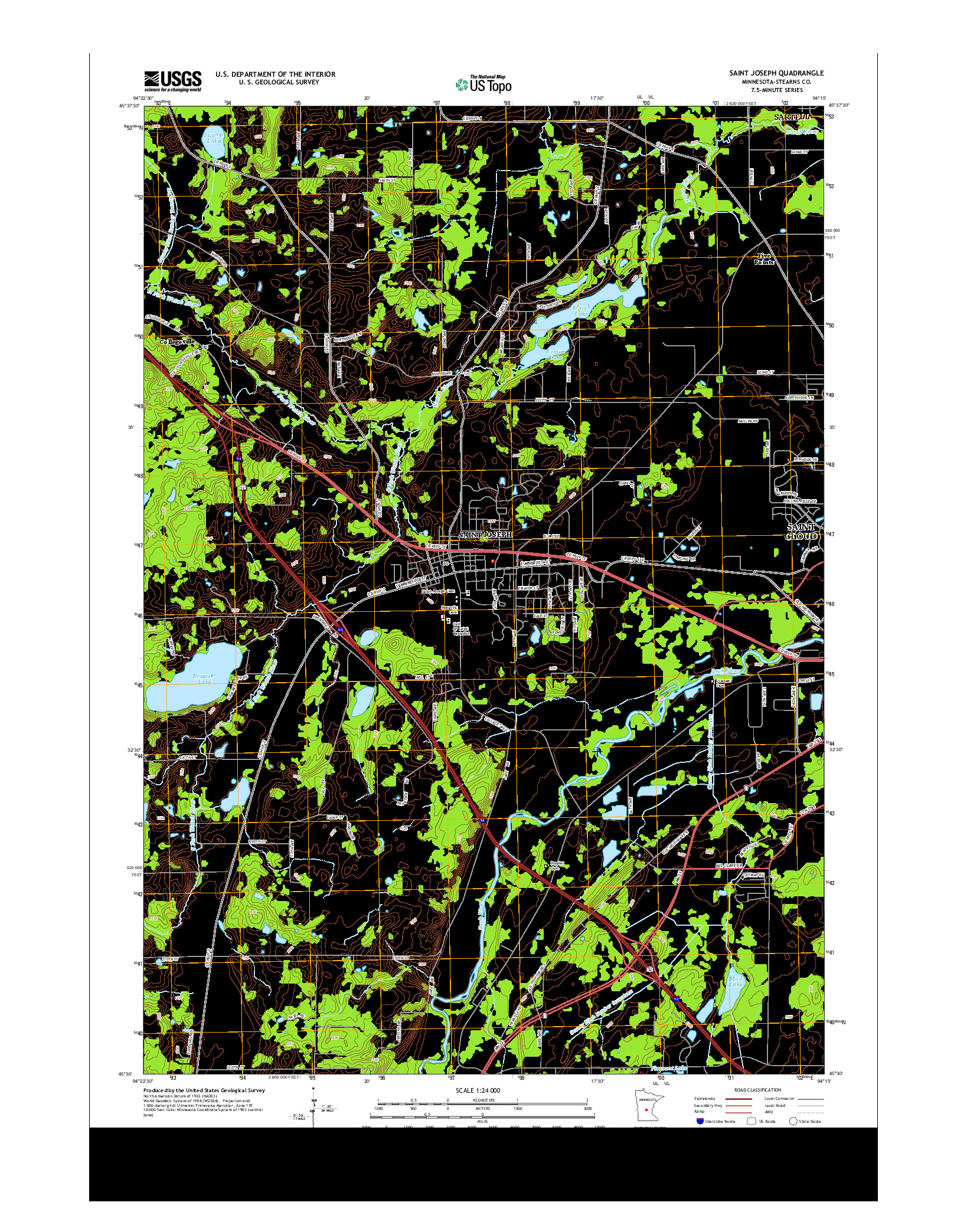 USGS US TOPO 7.5-MINUTE MAP FOR SAINT JOSEPH, MN 2013