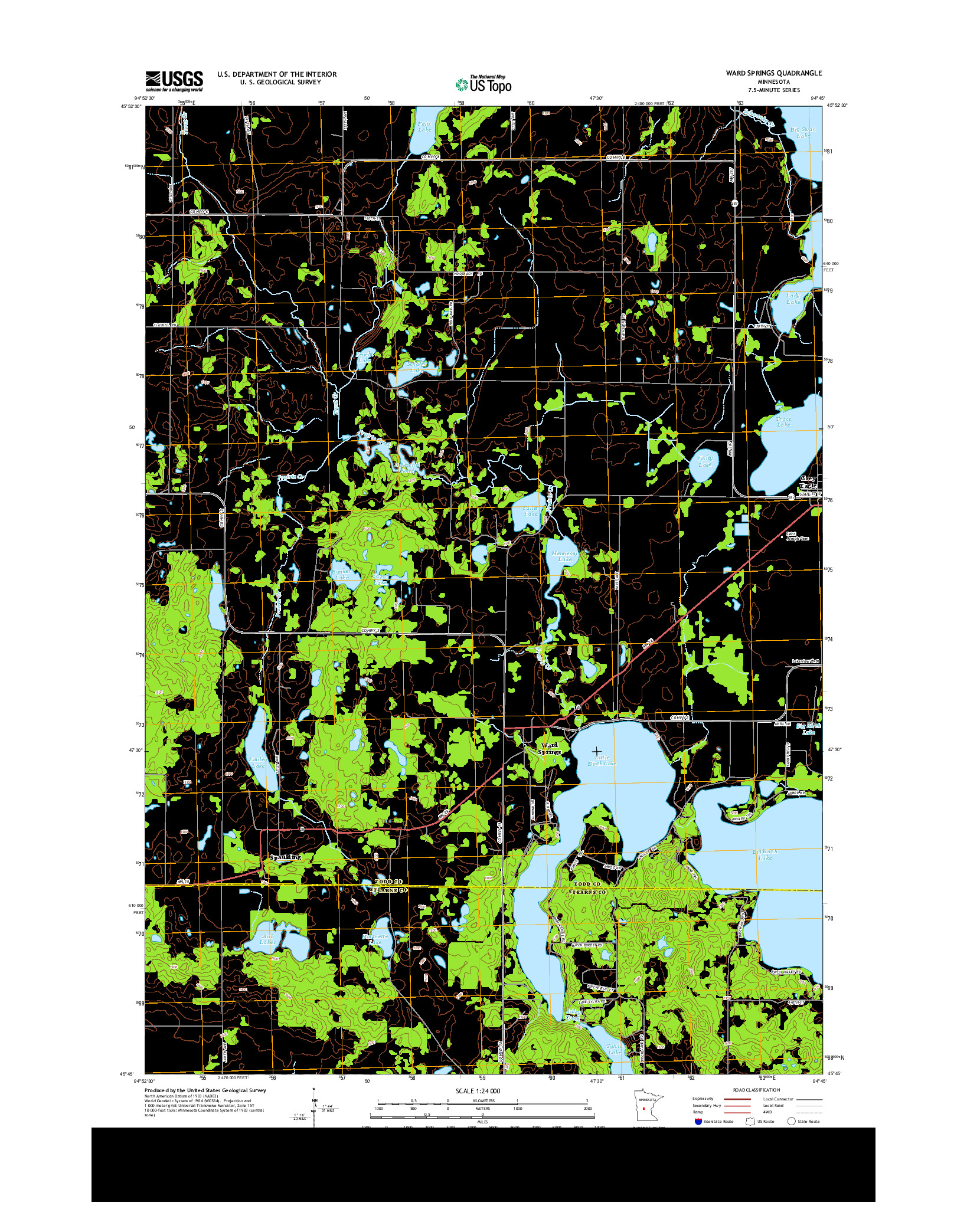 USGS US TOPO 7.5-MINUTE MAP FOR WARD SPRINGS, MN 2013