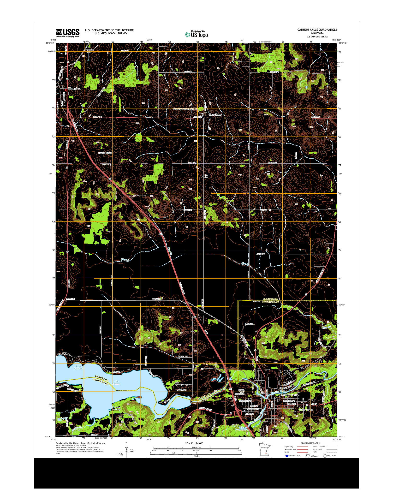 USGS US TOPO 7.5-MINUTE MAP FOR CANNON FALLS, MN 2013