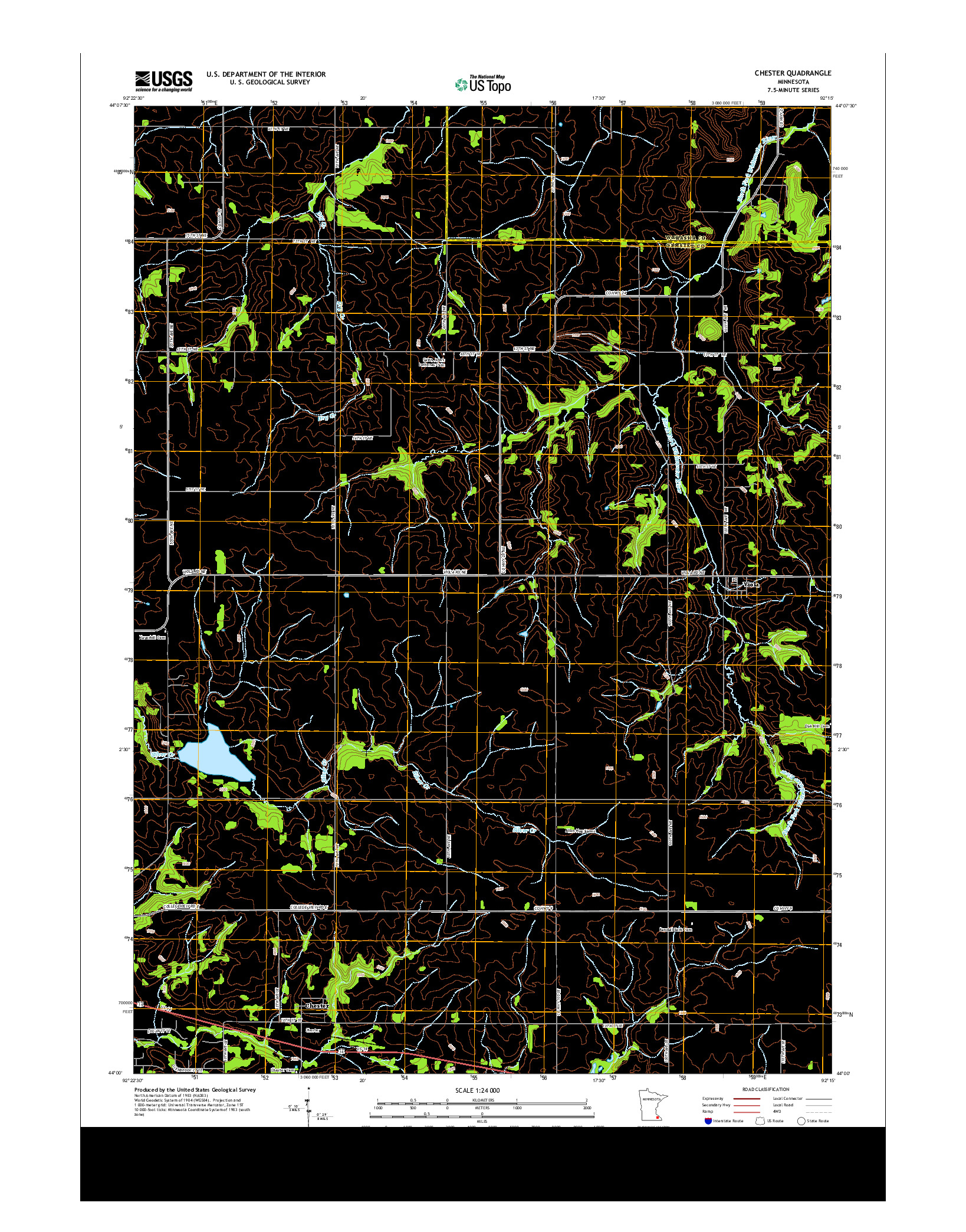 USGS US TOPO 7.5-MINUTE MAP FOR CHESTER, MN 2013