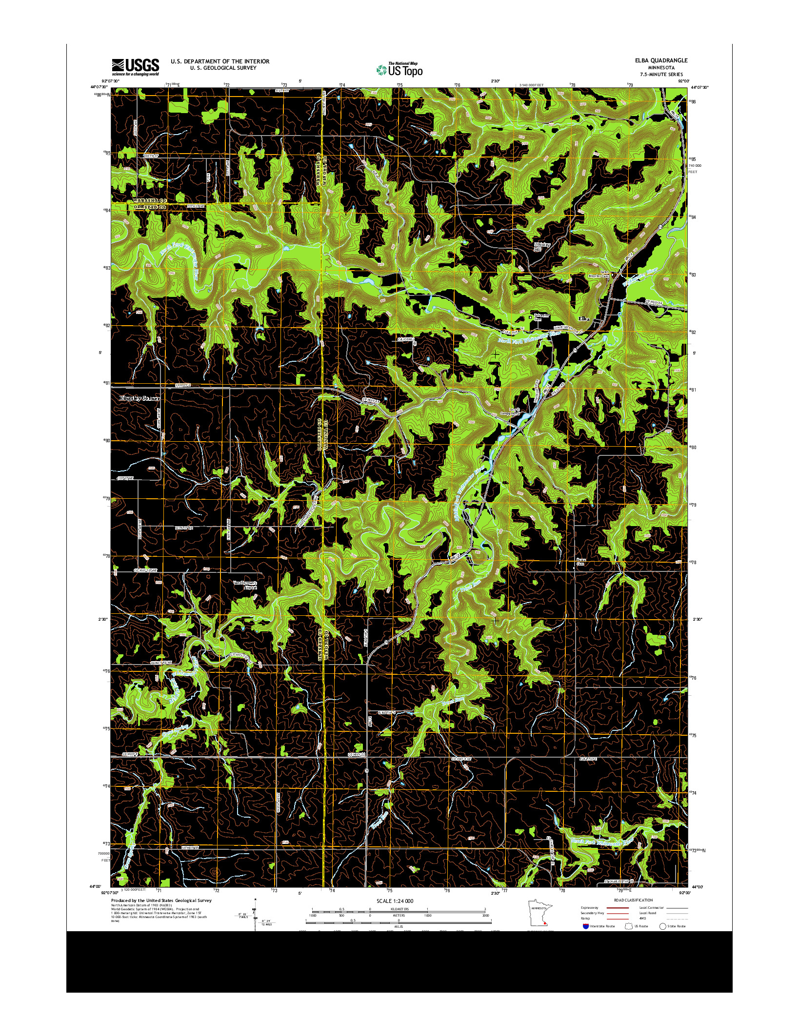 USGS US TOPO 7.5-MINUTE MAP FOR ELBA, MN 2013