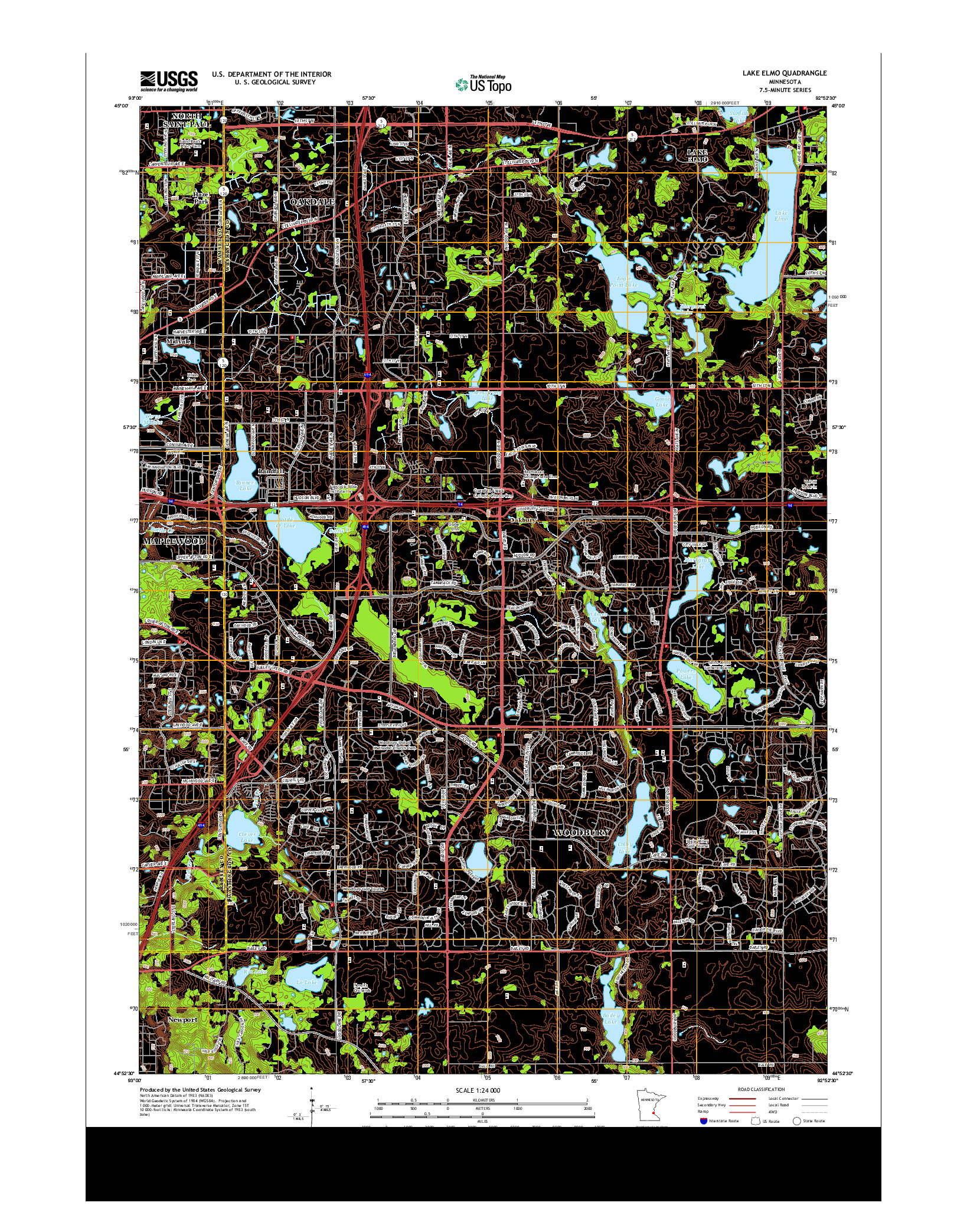 USGS US TOPO 7.5-MINUTE MAP FOR LAKE ELMO, MN 2013