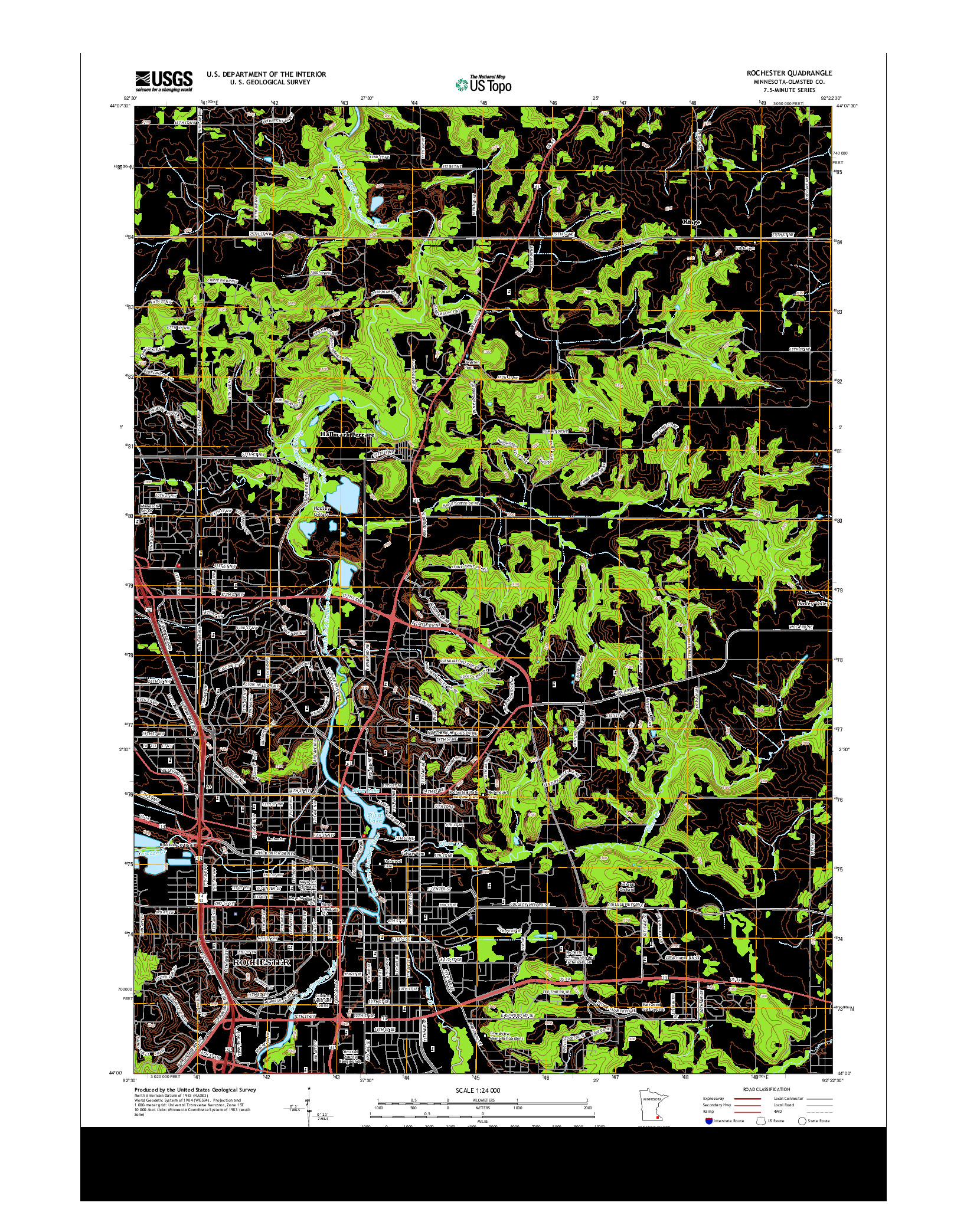 USGS US TOPO 7.5-MINUTE MAP FOR ROCHESTER, MN 2013