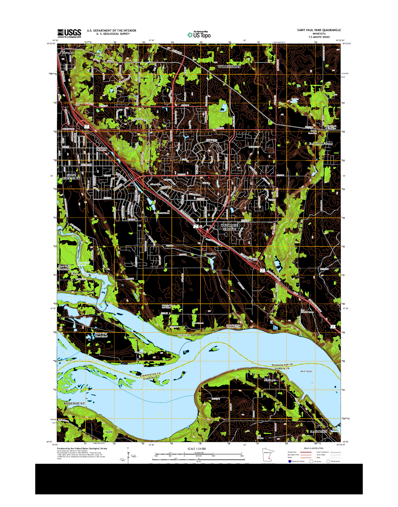 USGS US TOPO 7.5-MINUTE MAP FOR SAINT PAUL PARK, MN 2013