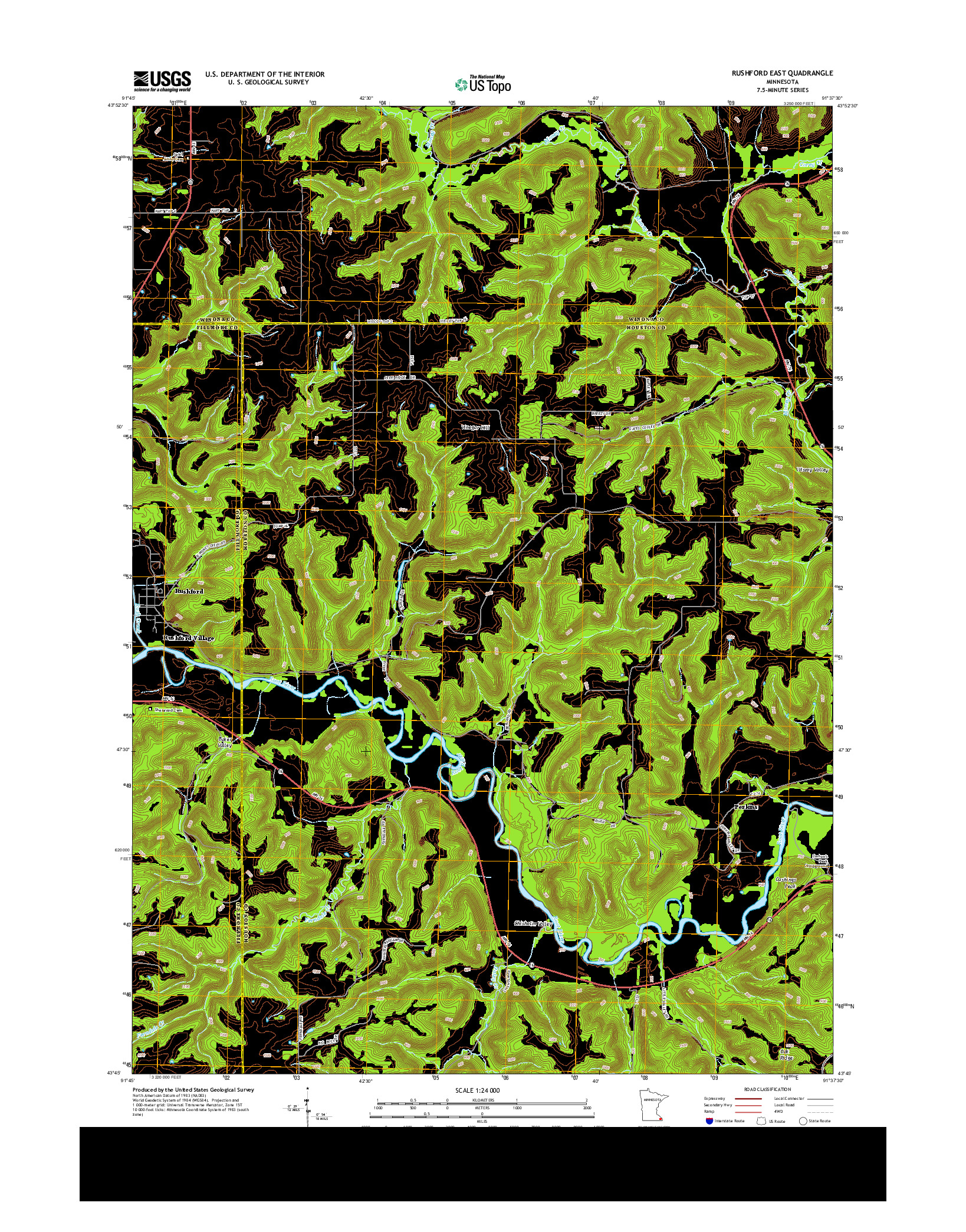 USGS US TOPO 7.5-MINUTE MAP FOR RUSHFORD EAST, MN 2013