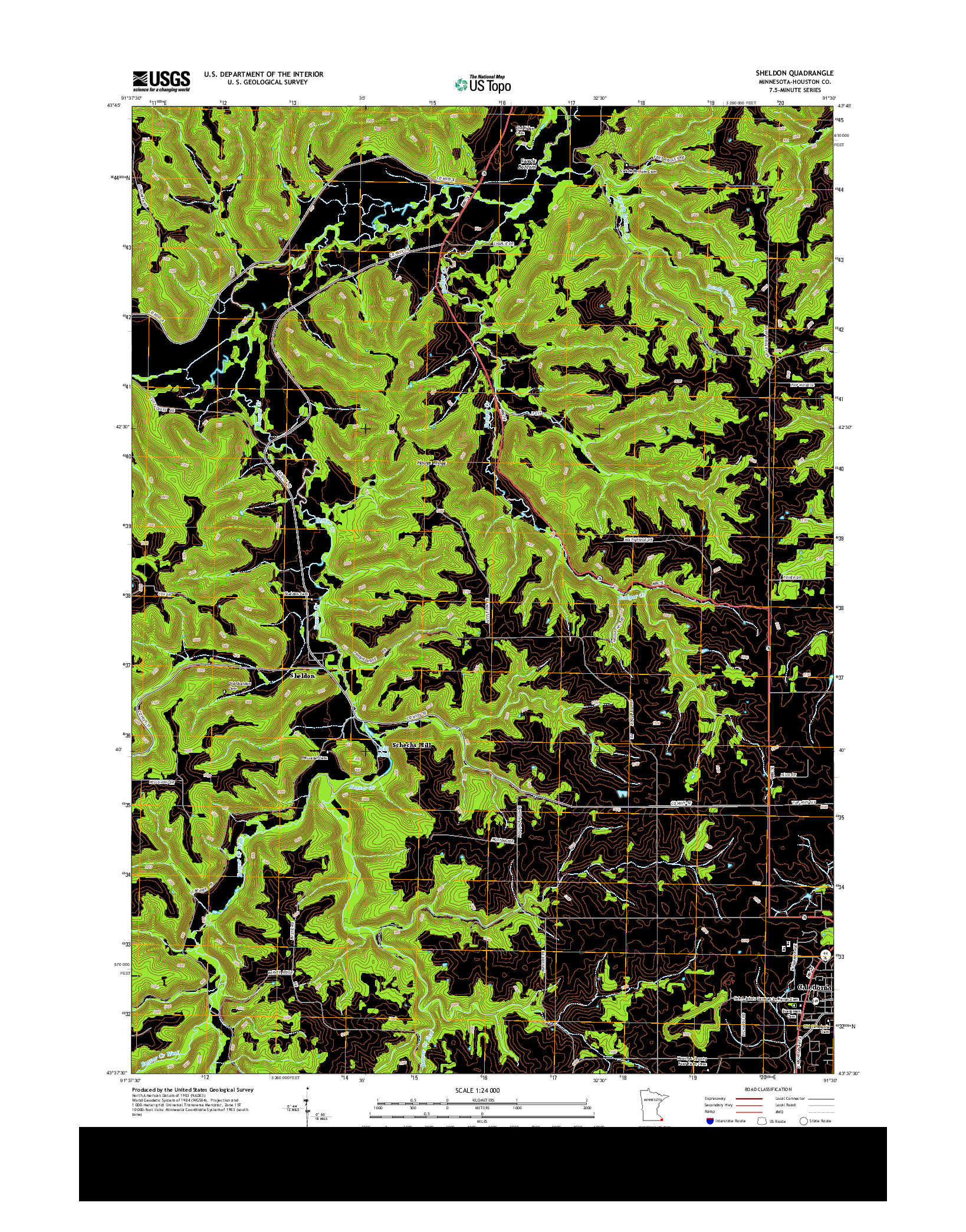 USGS US TOPO 7.5-MINUTE MAP FOR SHELDON, MN 2013