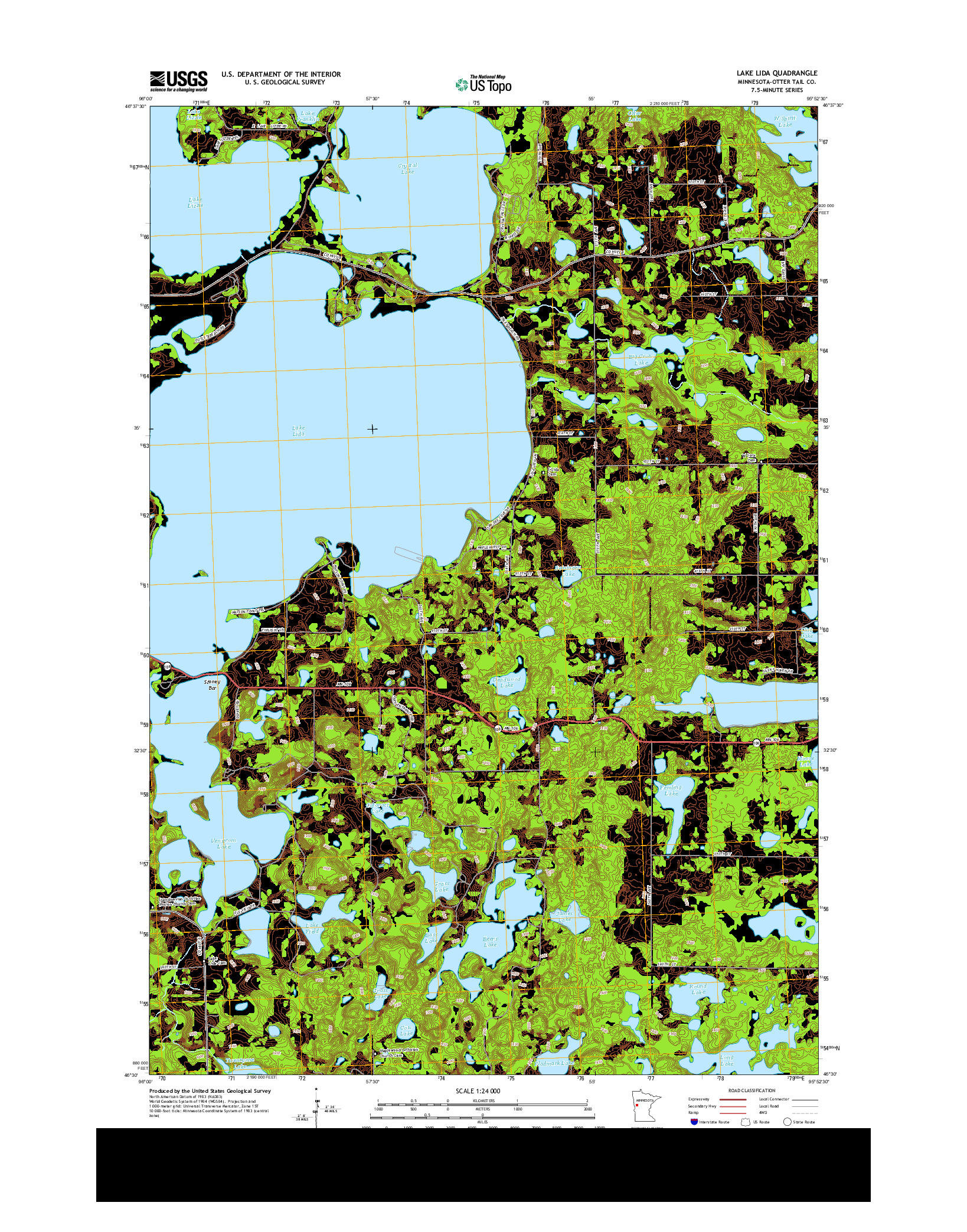 USGS US TOPO 7.5-MINUTE MAP FOR LAKE LIDA, MN 2013