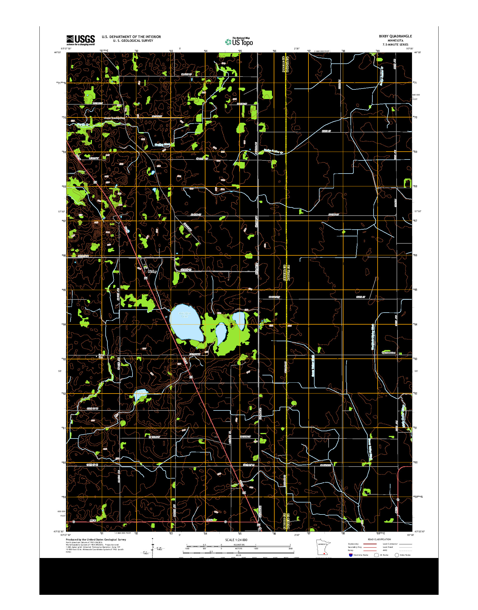 USGS US TOPO 7.5-MINUTE MAP FOR BIXBY, MN 2013