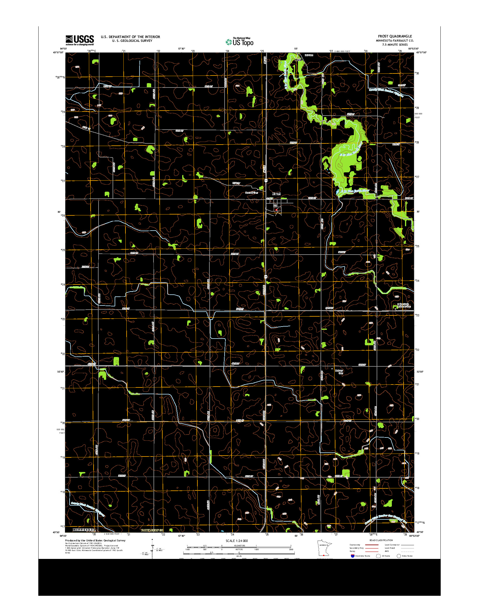 USGS US TOPO 7.5-MINUTE MAP FOR FROST, MN 2013